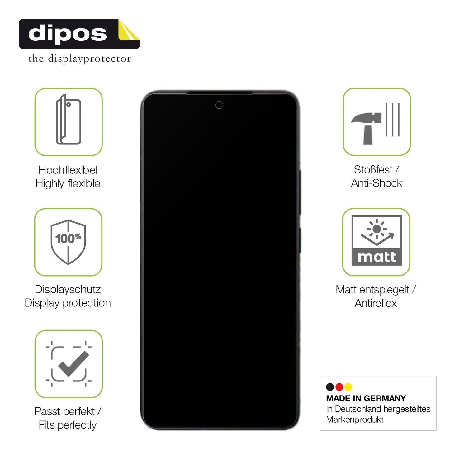Displayschutz hergestellt in Deutschland, höchste Qualität made in Germany
