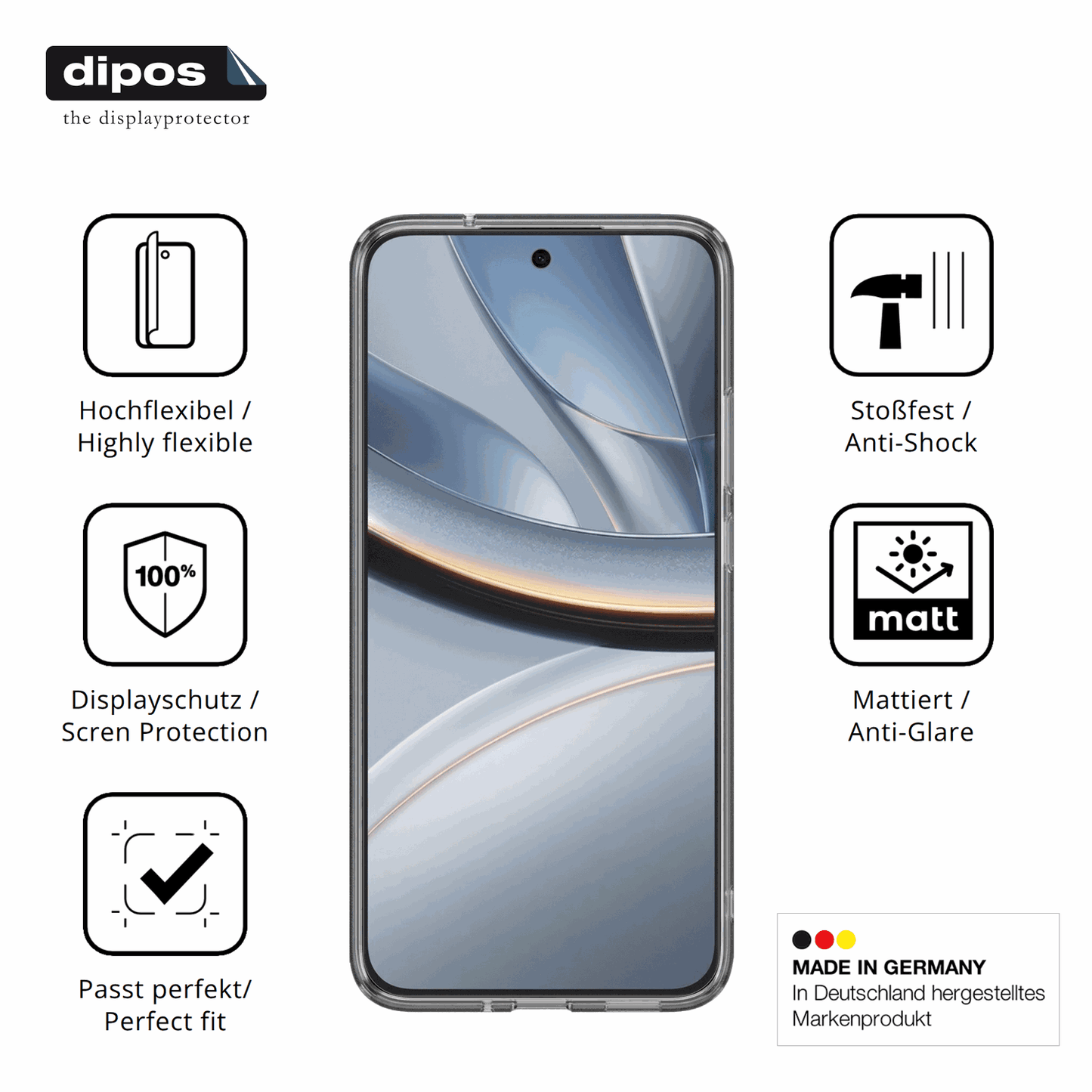 Displayschutz hergestellt in Deutschland, höchste Qualität made in Germany