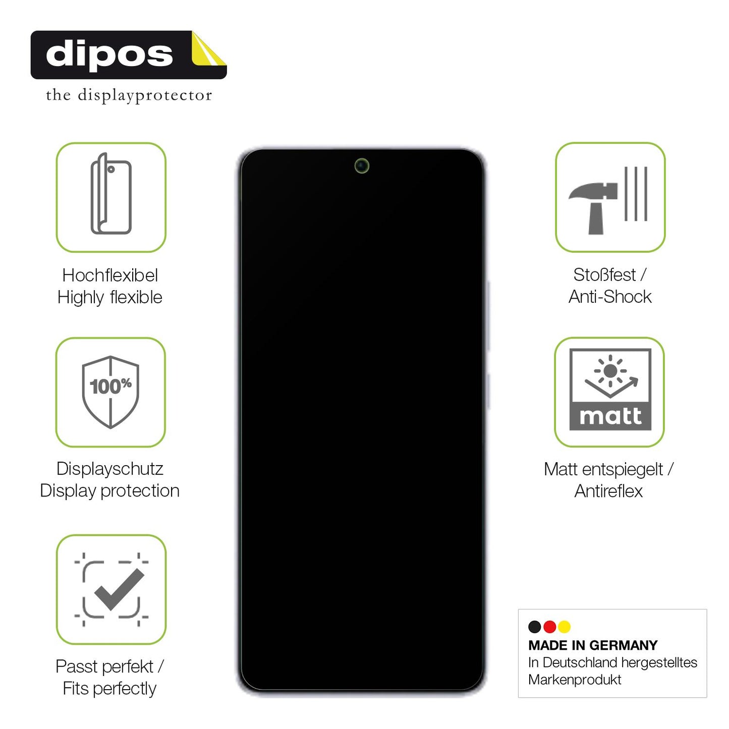 Displayschutz hergestellt in Deutschland, höchste Qualität made in Germany