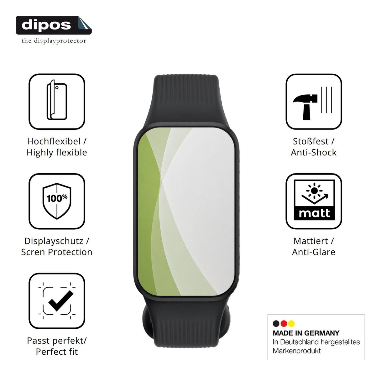 2x Full Cover Schutzfolie matt für Xiaomi Smart Band 11 Active