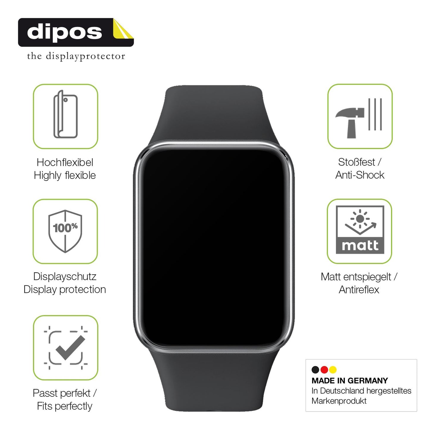 Displayschutz hergestellt in Deutschland, höchste Qualität made in Germany