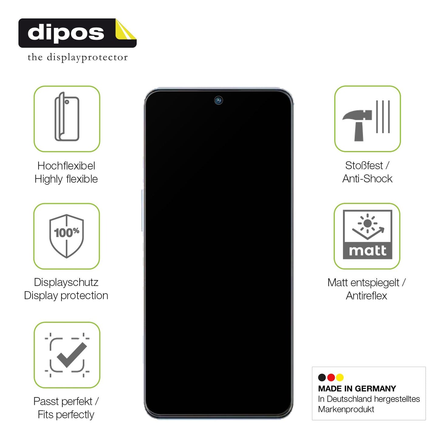 Displayschutz hergestellt in Deutschland, höchste Qualität made in Germany