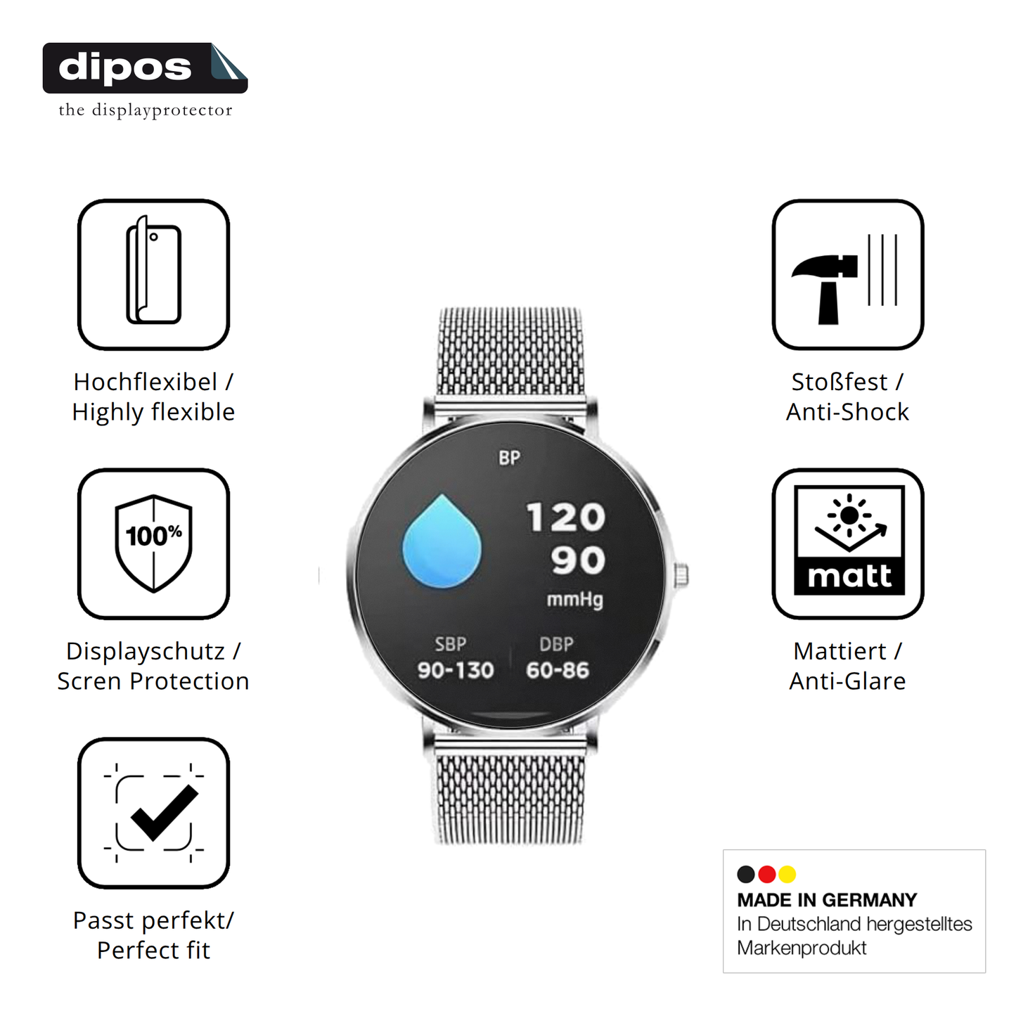 Displayschutz hergestellt in Deutschland, höchste Qualität made in Germany