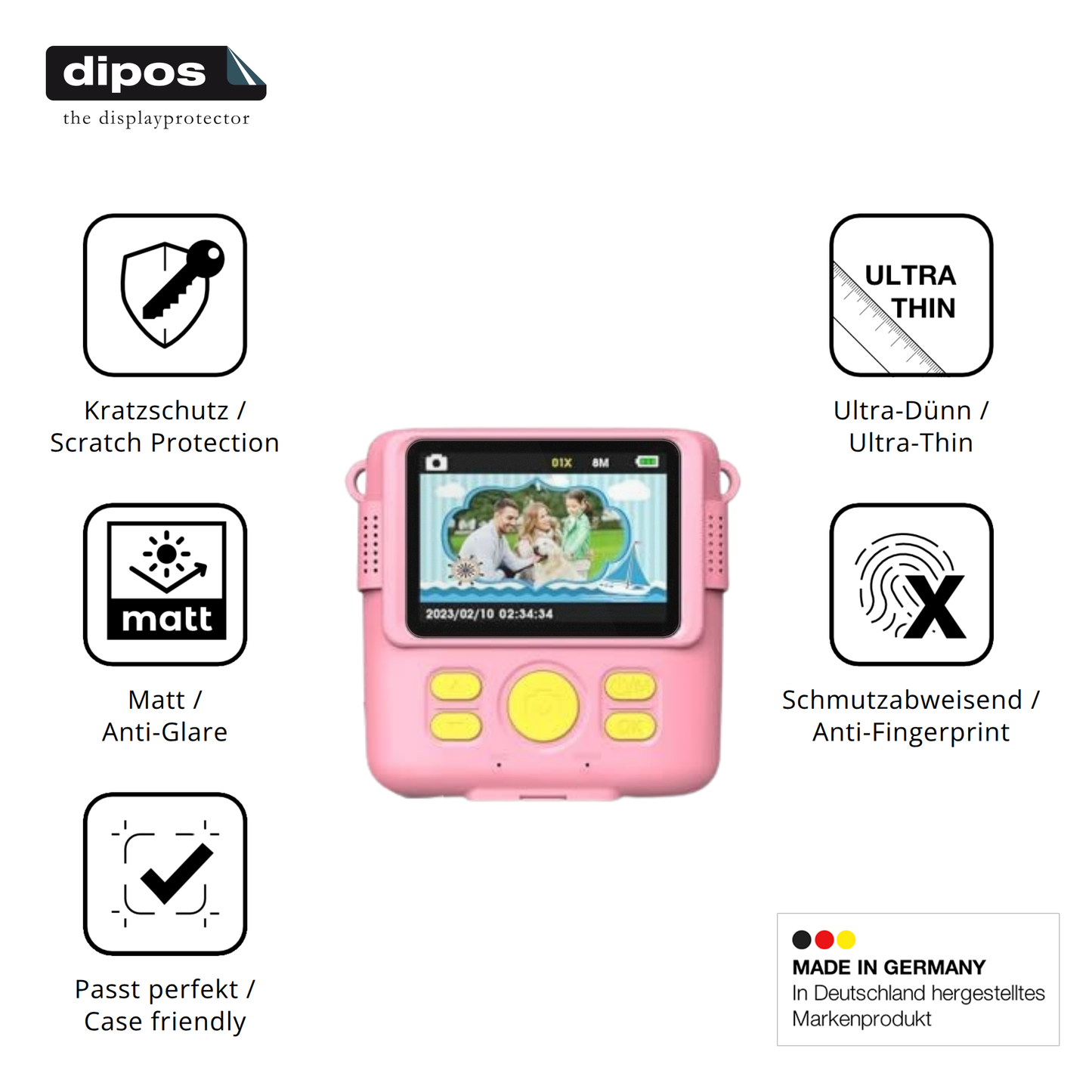 Displayschutz hergestellt in Deutschland, höchste Qualität made in Germany