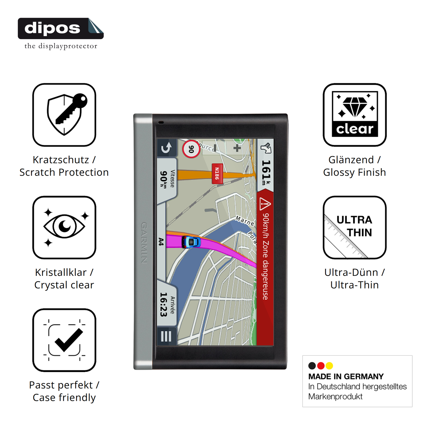 Displayschutz hergestellt in Deutschland, höchste Qualität made in Germany