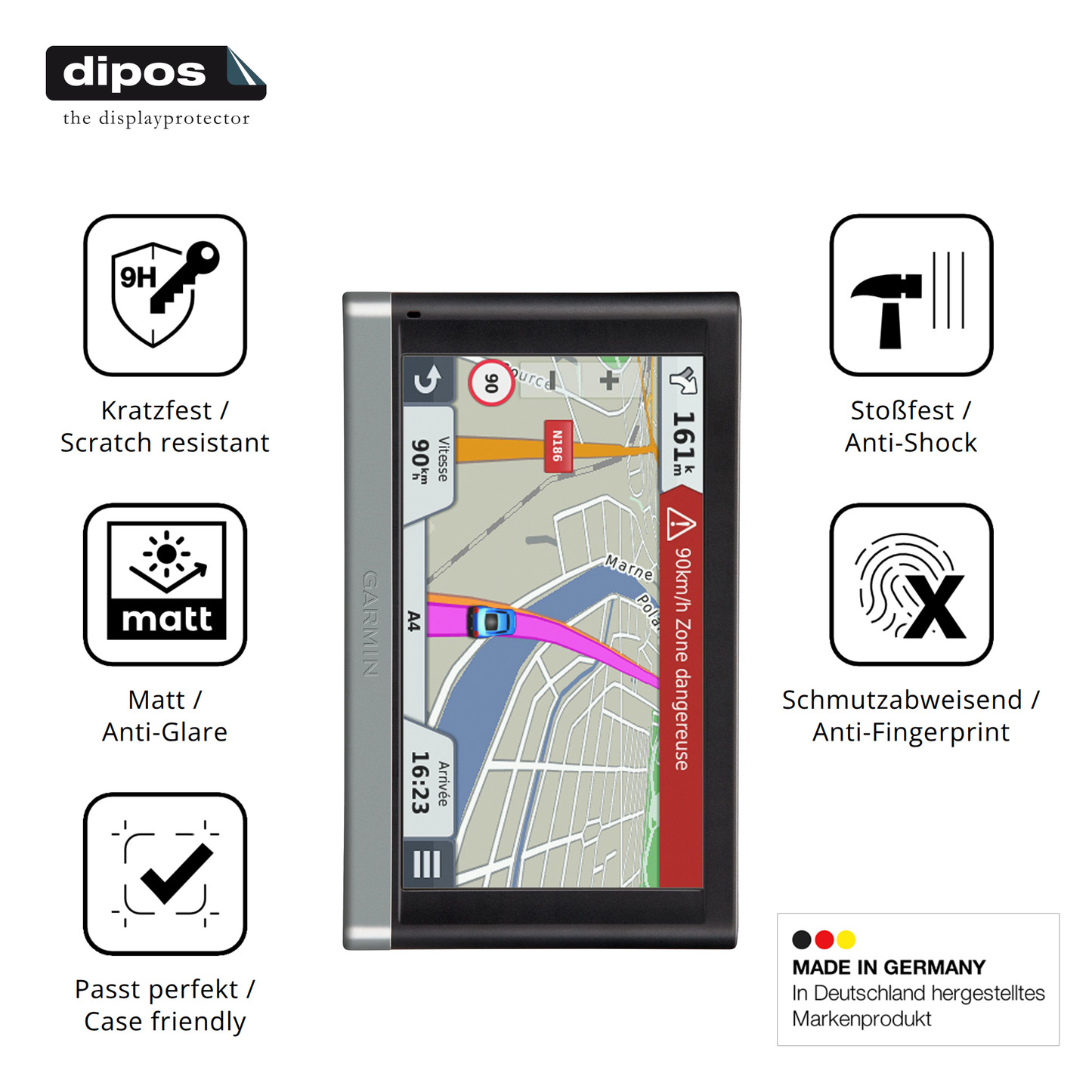 Displayschutz hergestellt in Deutschland, höchste Qualität made in Germany