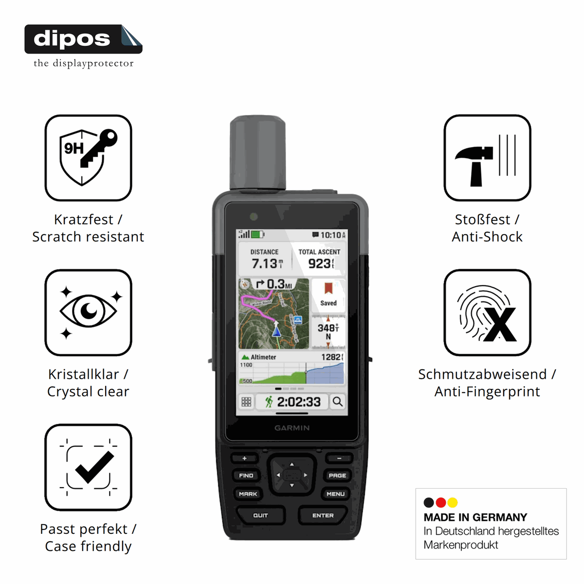 2x 9H Schutzfolie für Garmin GPSMAP H1 Panzerfolie