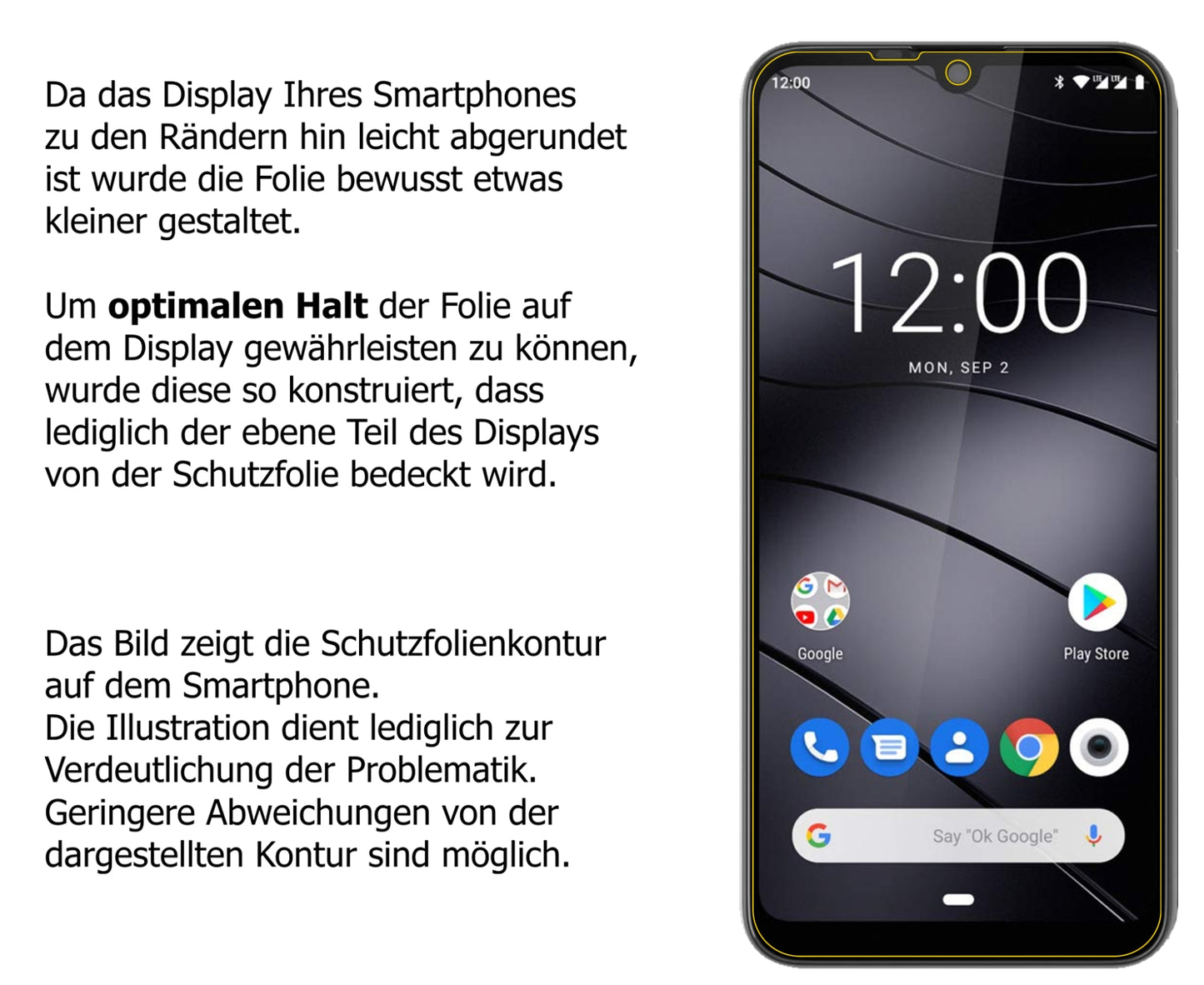 Schutzfolie mit optimaler Passform, zur Verwendung mit Hüllen geeignet