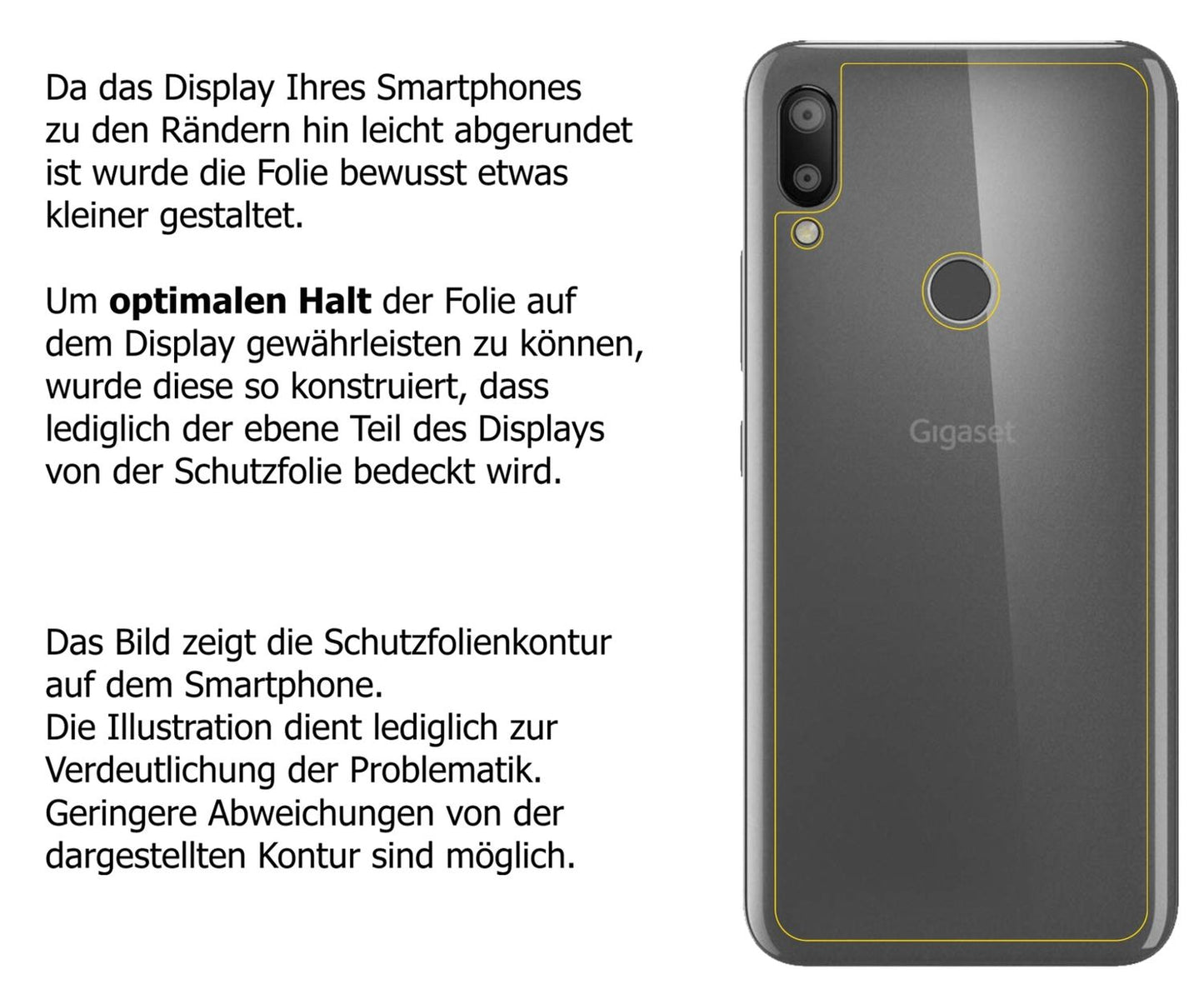 Dünne und klare Folie passend zugeschnitten für Gigaset GS190 Rückseite