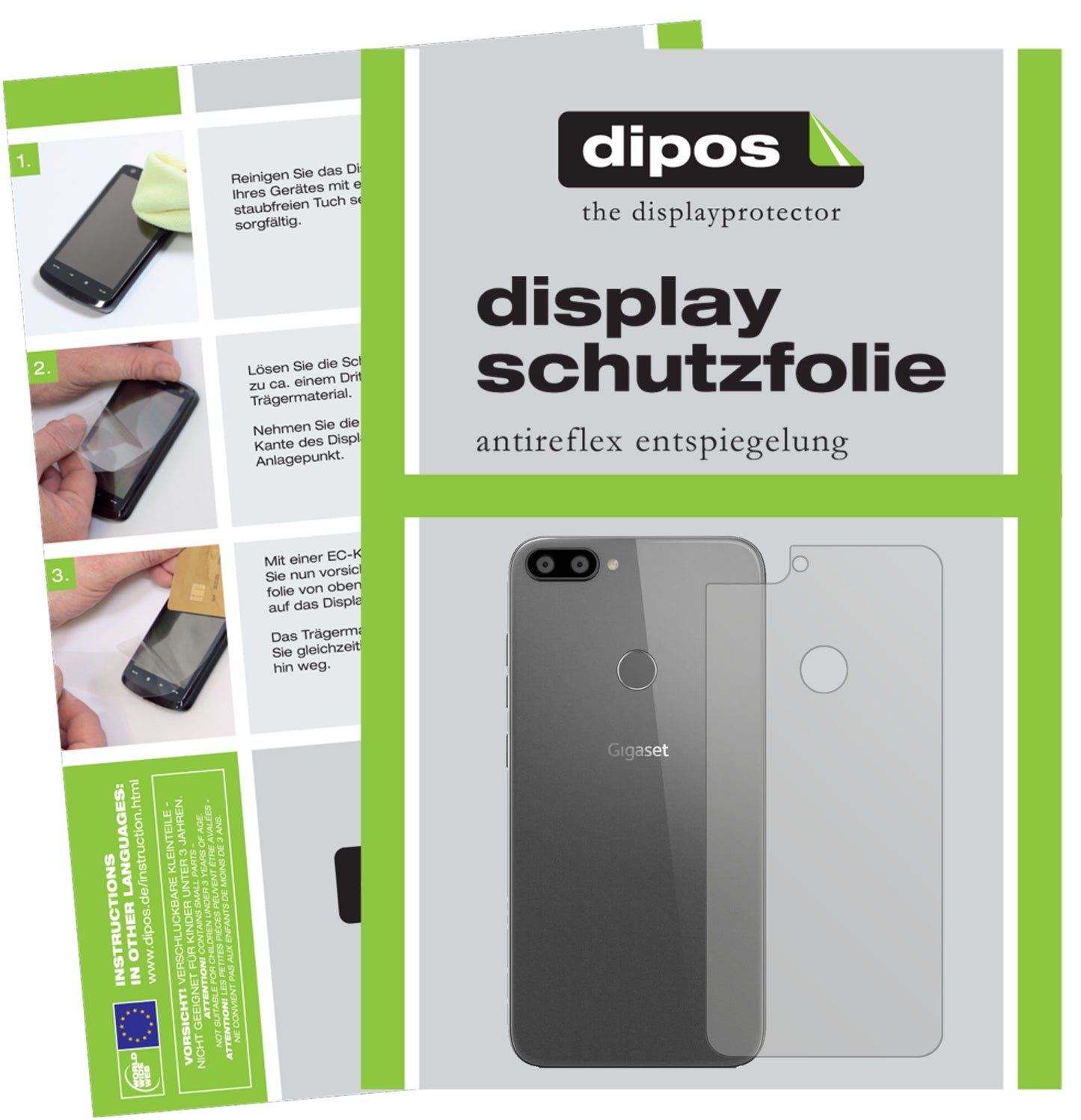 Mattes Panzerglas: Entspiegelte, dünne Folie, Fingerabdruckresistenz und Bildschirmschutz für Gigaset-GS195 Pummelphone Rückseite