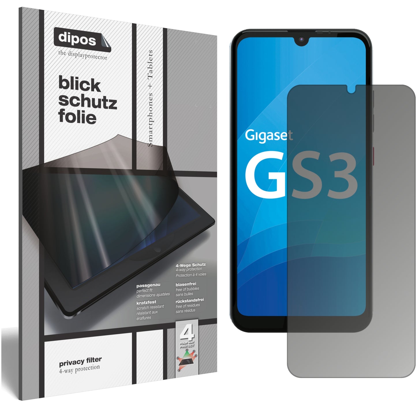 Privacy Filter: 9H Panzerglas mit Blickschutz & einfache Anbringung