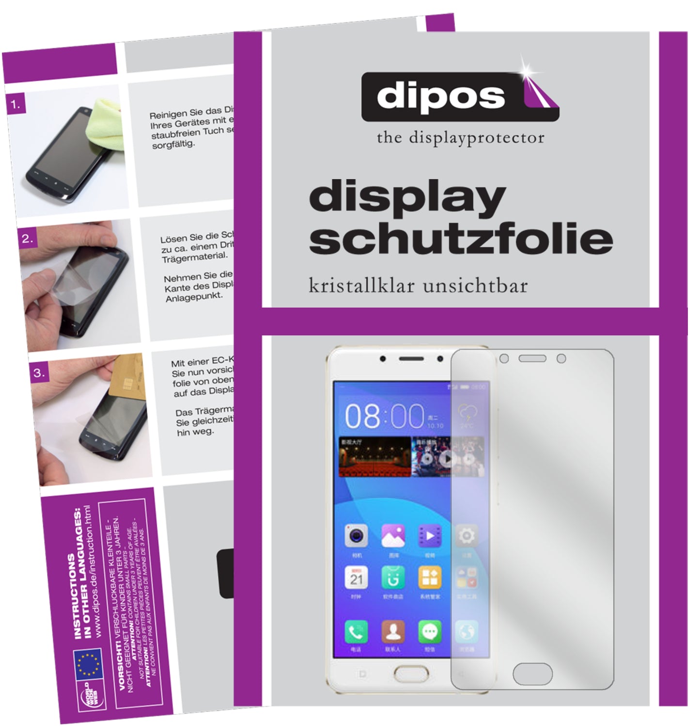 Kristallklare, dünne Schutzfolie: Kratzfest & passgenau für Gionee-F5