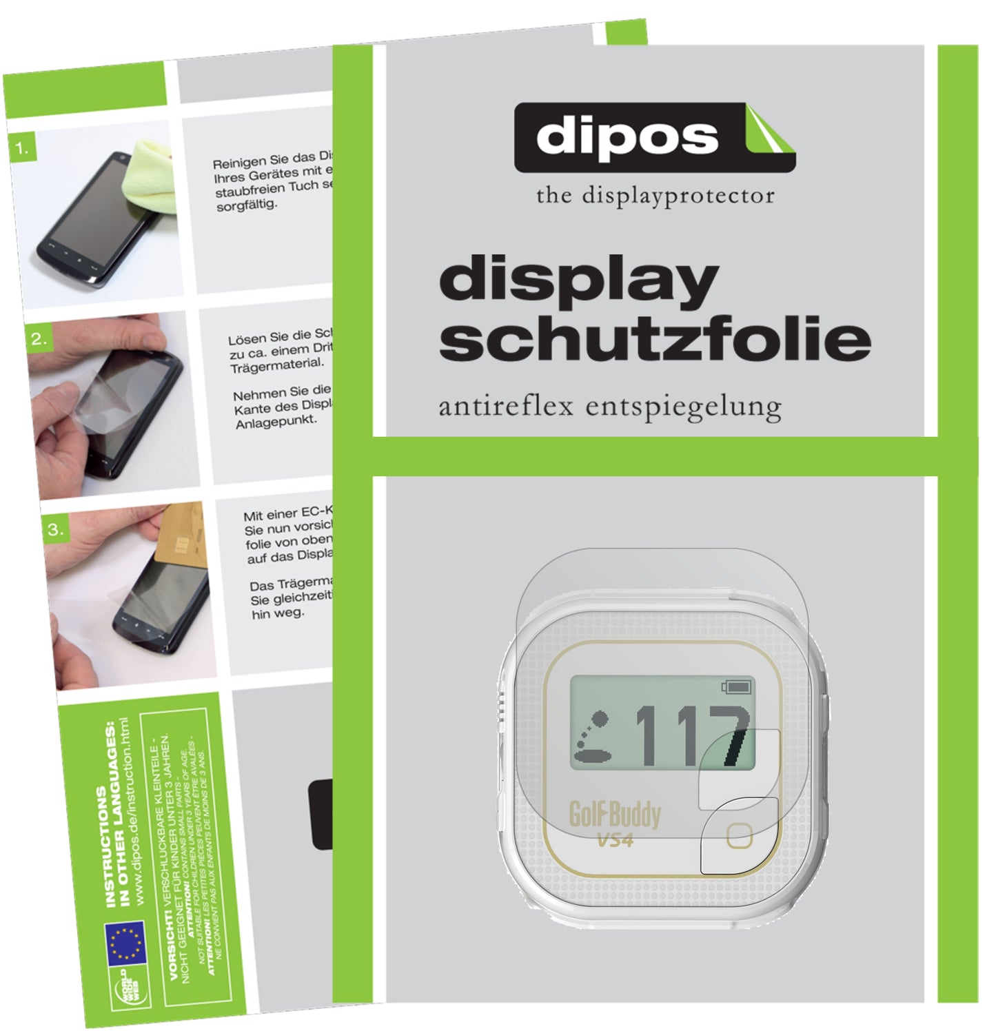 Mattes Panzerglas: Schutz vor Brüchen, Fingerabdrücken und Bildschirmblendung für Golfbuddy-Voice VS4