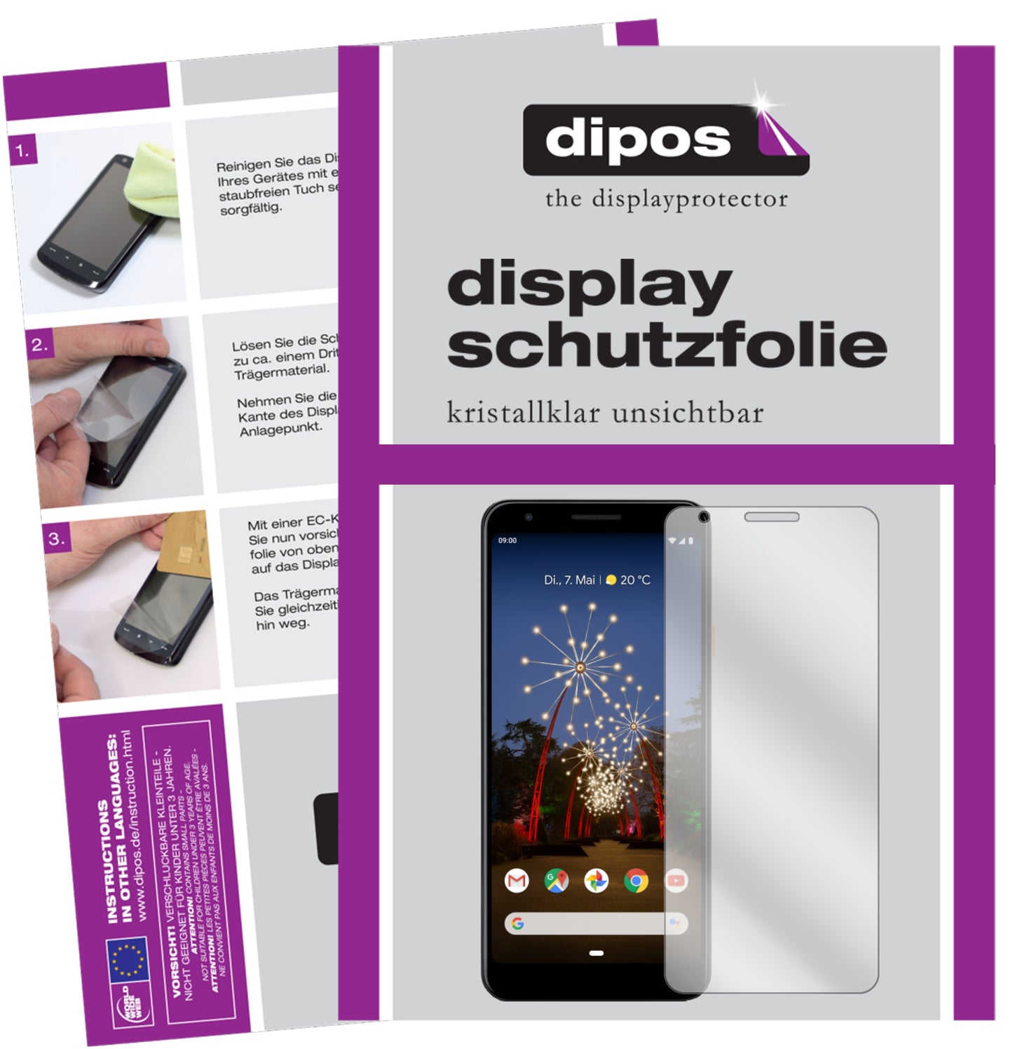 Kristallklare, dünne Schutzfolie: Kratzfest & passgenau für Google-Pixel 3a
