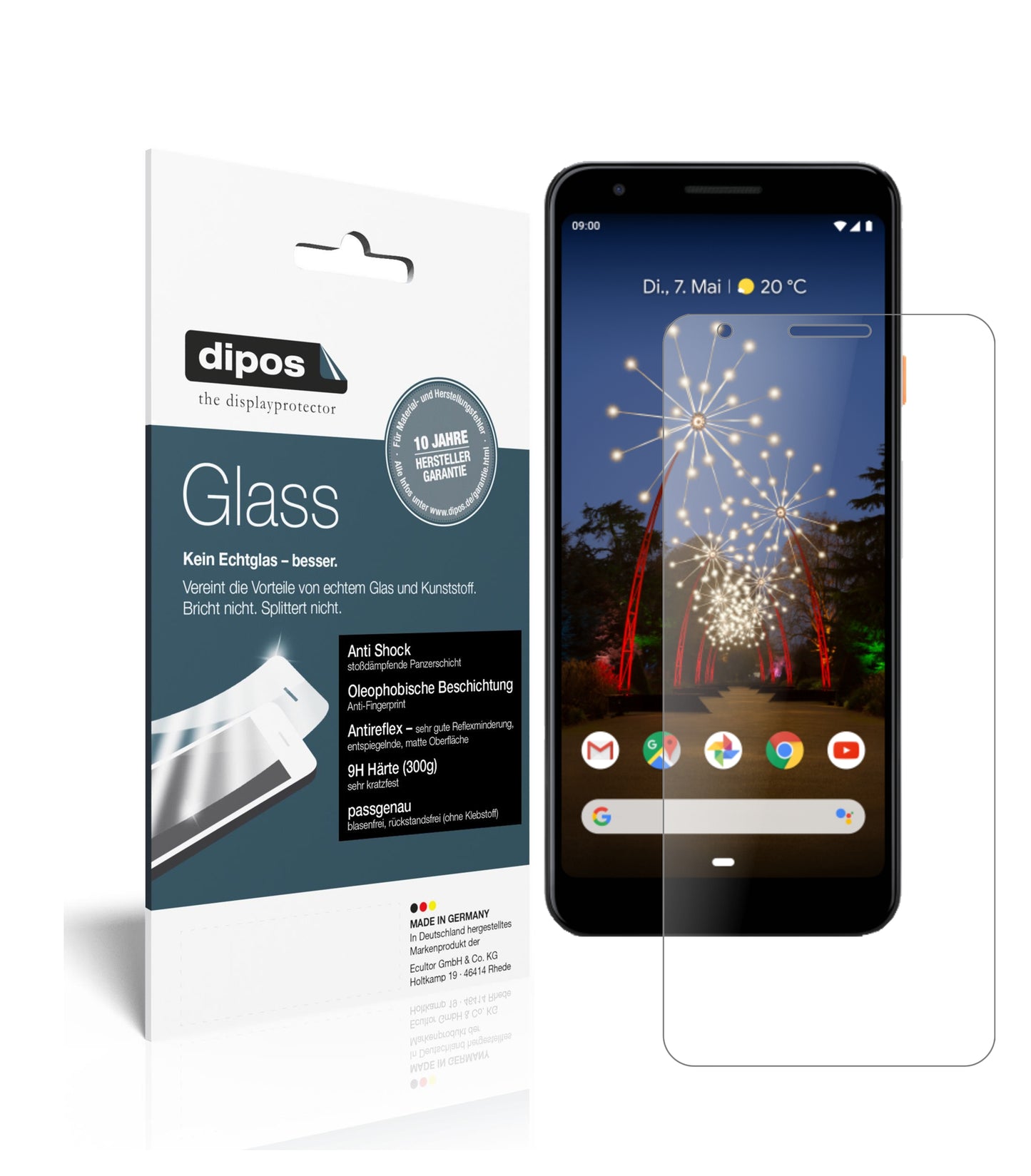 Mattes Panzerglas: Schutz vor Brüchen, Fingerabdrücken und Bildschirmblendung für Google-Pixel 3a