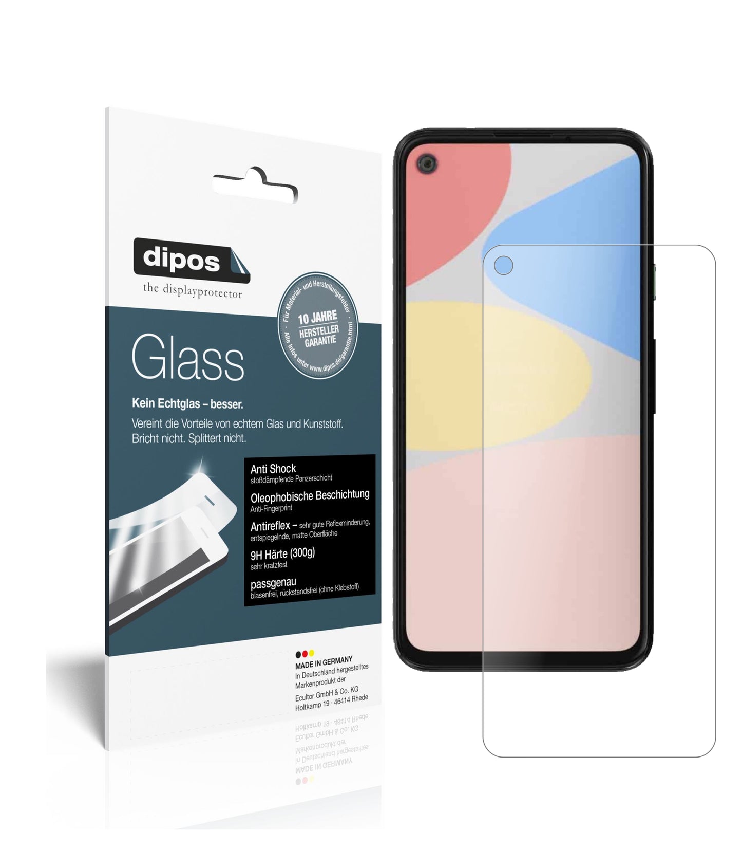 Mattes Panzerglas: Schutz vor Brüchen, Fingerabdrücken und Bildschirmblendung für Google-Pixel 4a
