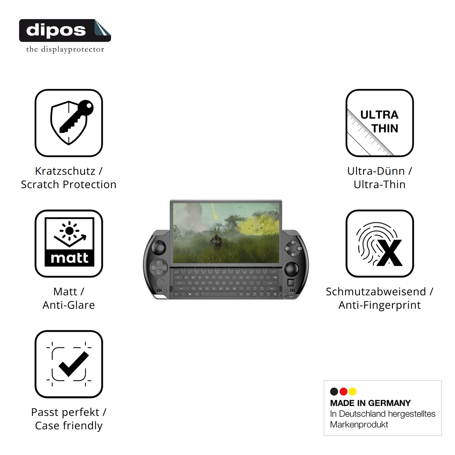 2x Schutzfolie matt für GPD Win 4 Display-Schutzfolie