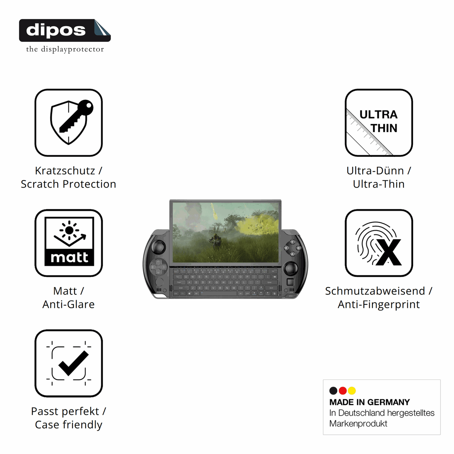 2x Schutzfolie matt für GPD Win 4 Display-Schutzfolie