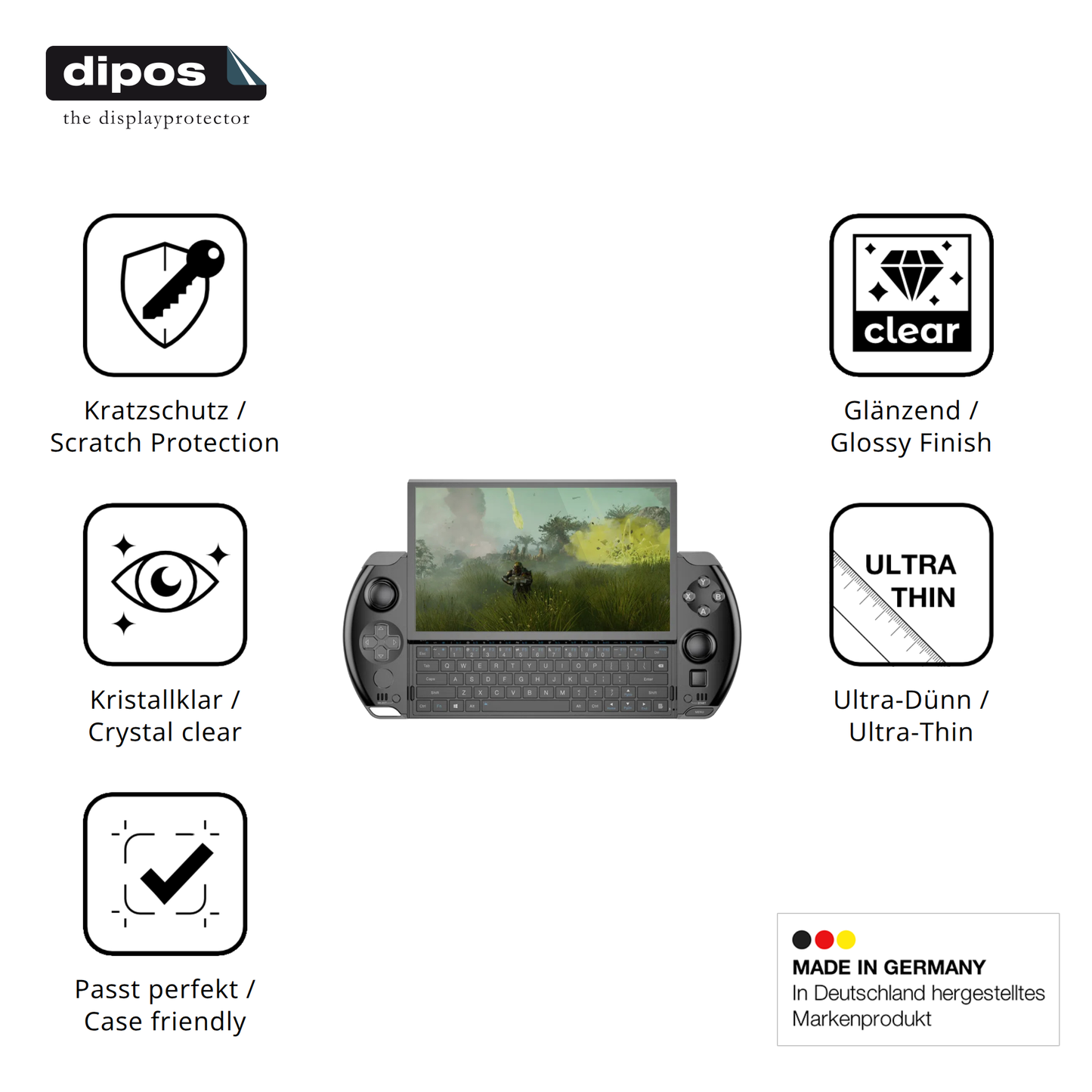 2x Schutzfolie klar für GPD Win 4 Display-Schutzfolie