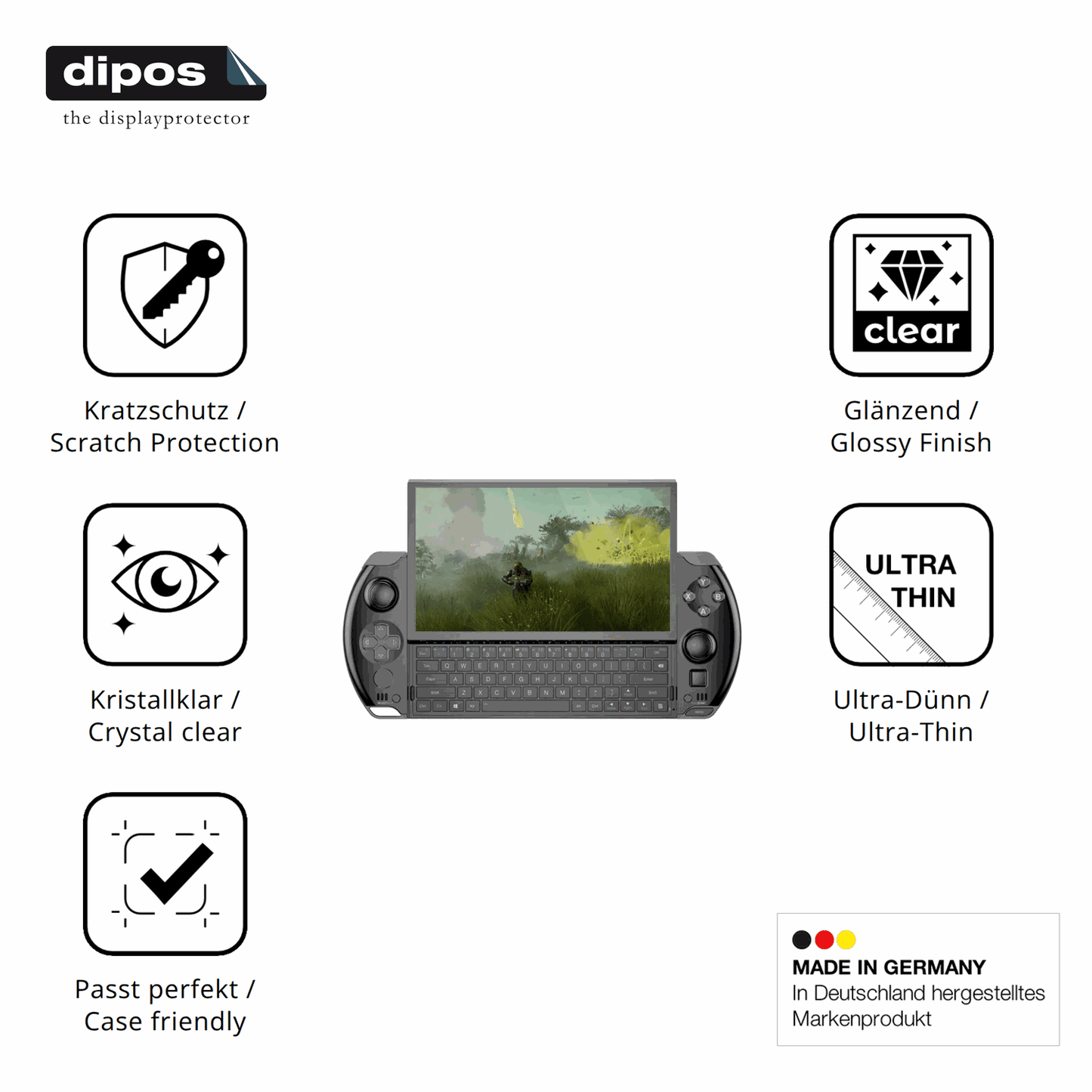 2x Schutzfolie klar für GPD Win 4 Display-Schutzfolie
