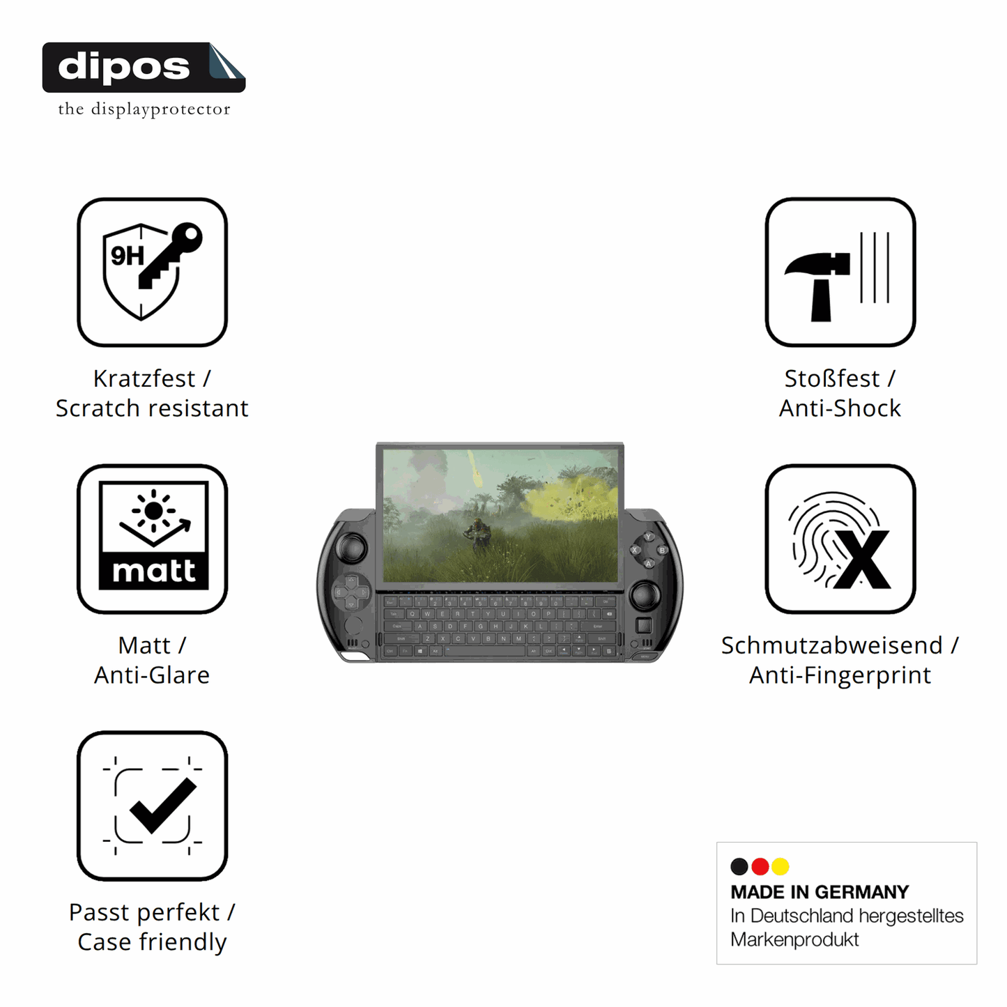 2x 9H Schutzfolie matt für GPD Win 4 Panzerfolie