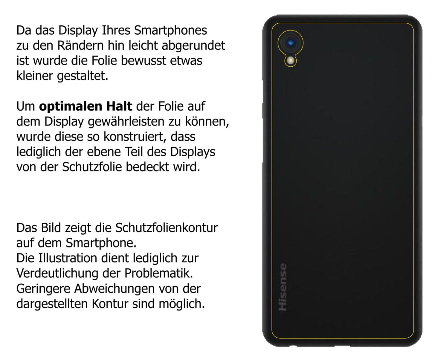 Dünne und klare Folie passend zugeschnitten für HiSense A5 Rückseite