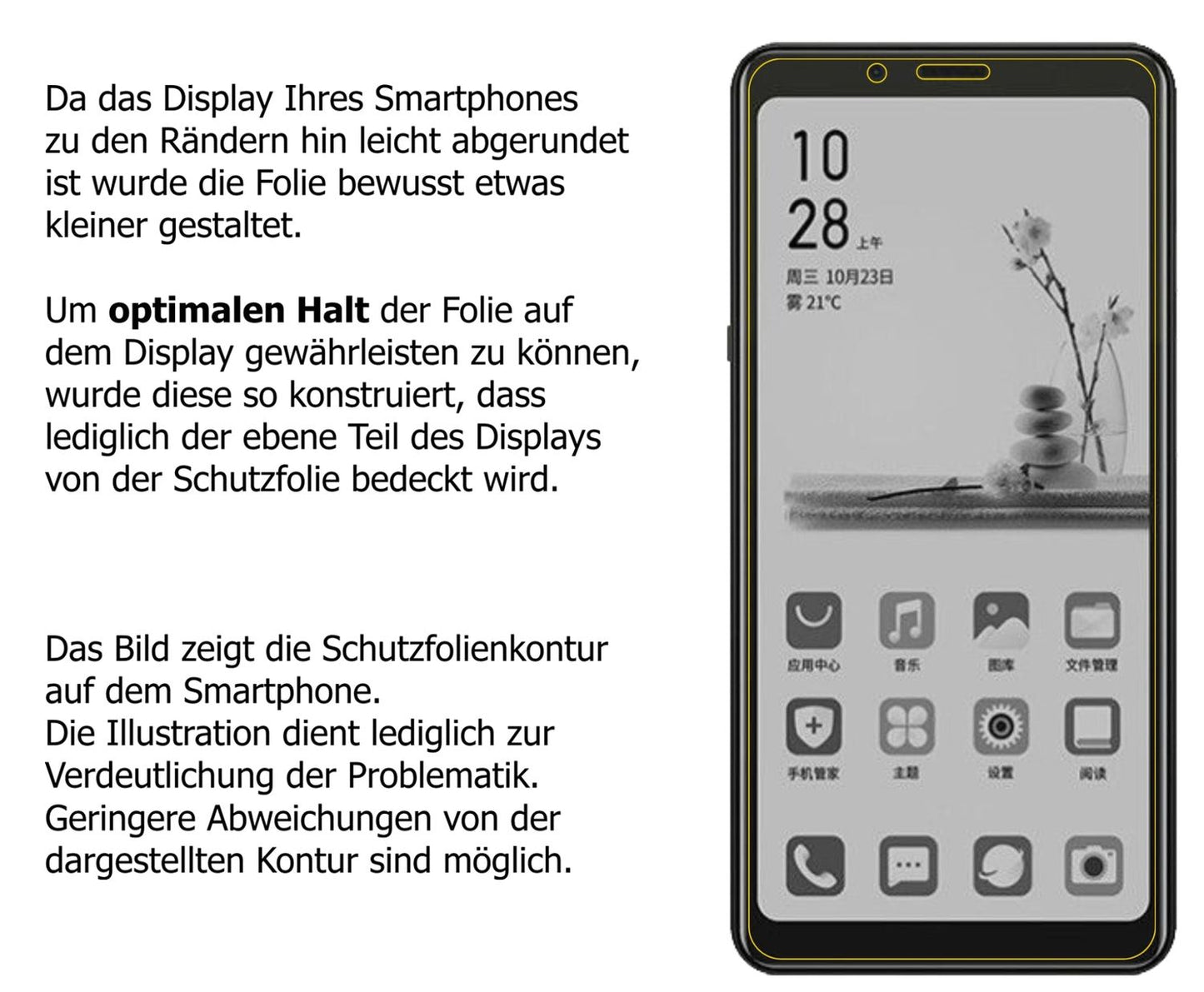 Dünne und klare Folie passend zugeschnitten für HiSense A5