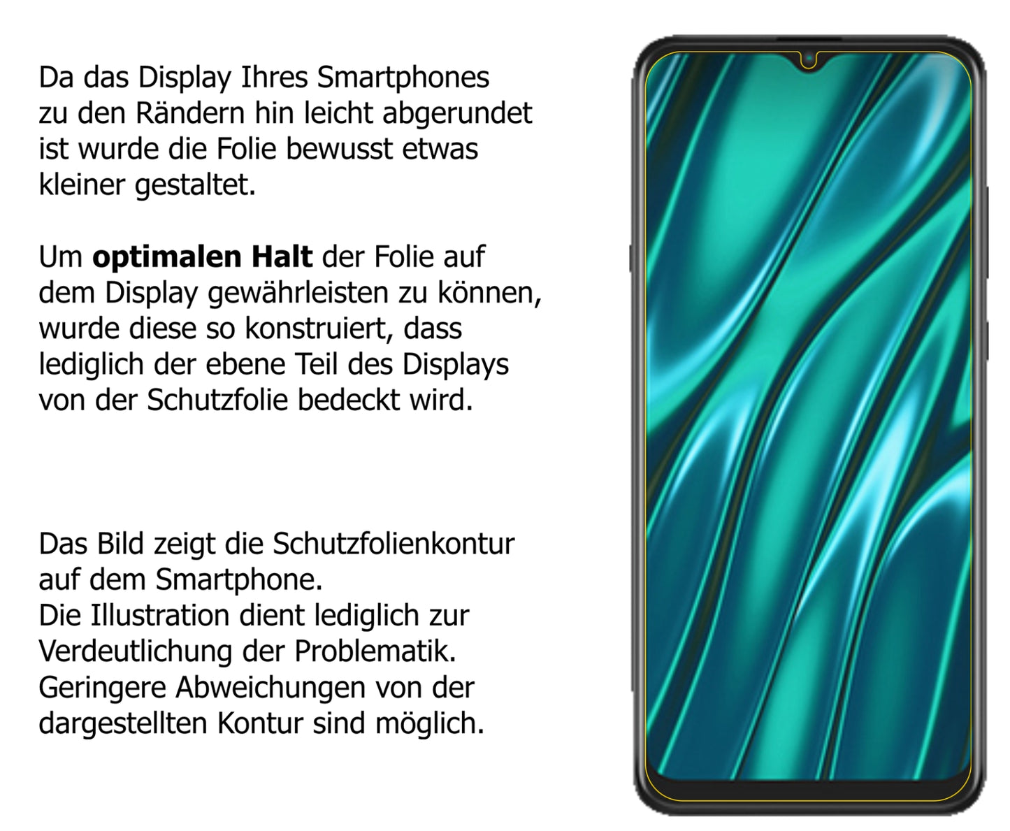 Schutzfolie mit optimaler Passform, zur Verwendung mit Hüllen geeignet