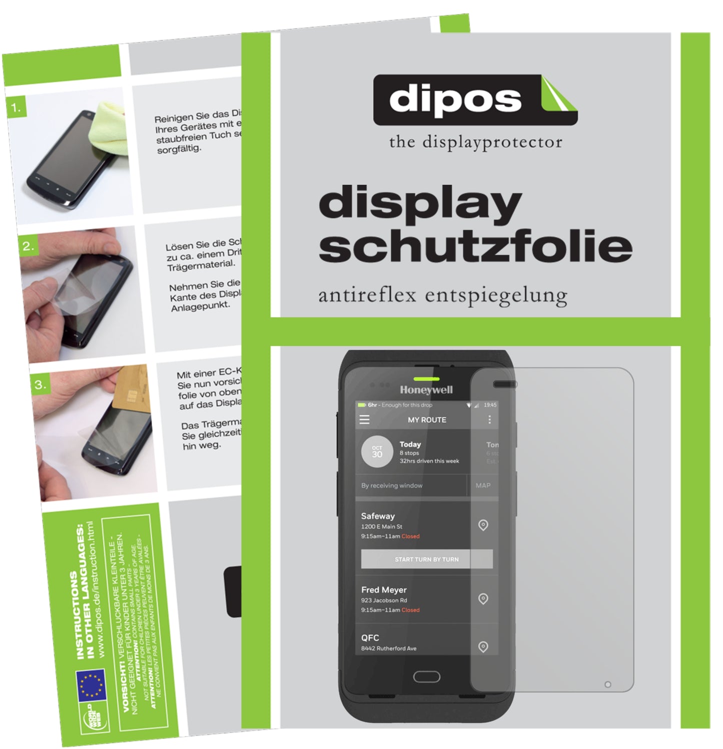 Mattes Panzerglas: Entspiegelte, dünne Folie, Fingerabdruckresistenz und Bildschirmschutz für Honeywell-CT40