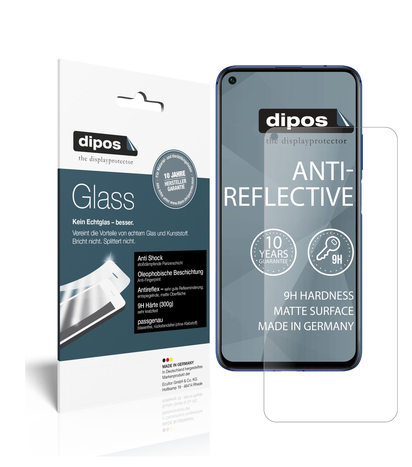 Mattes Panzerglas: Schutz vor Brüchen, Fingerabdrücken und Bildschirmblendung für Honor-20 Pro