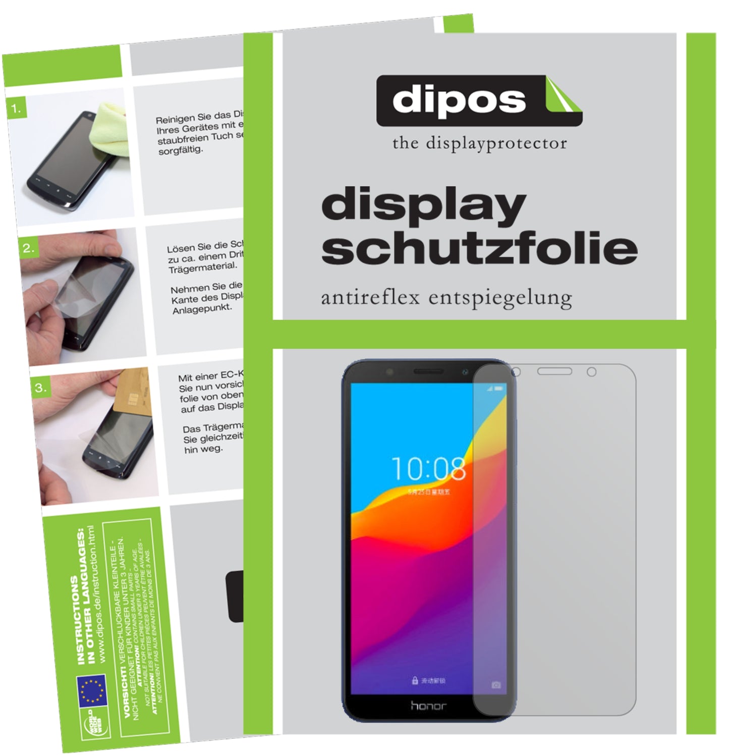 Mattes Panzerglas: Entspiegelte, dünne Folie, Fingerabdruckresistenz und Bildschirmschutz für Honor-7 play