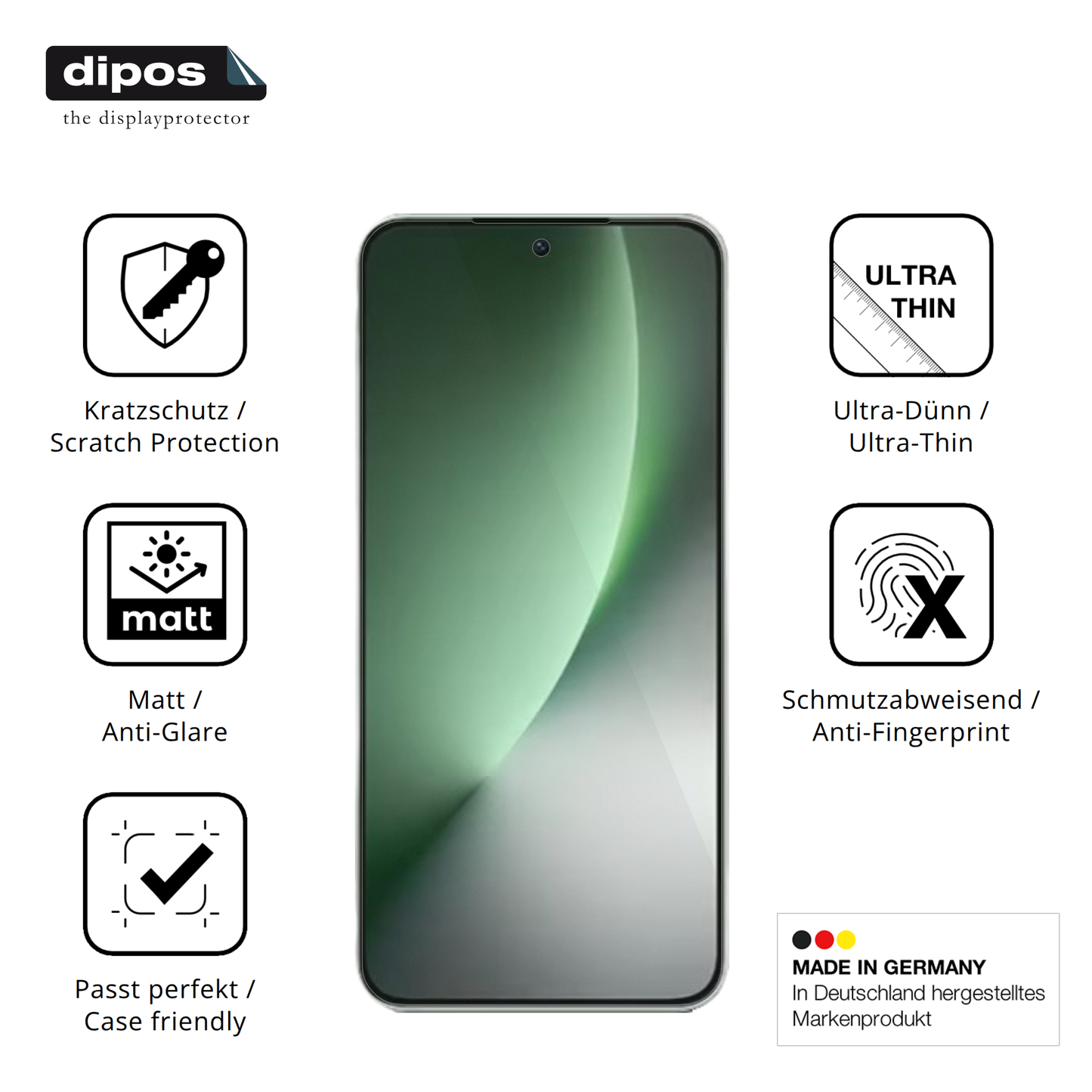 Displayschutz hergestellt in Deutschland, höchste Qualität made in Germany