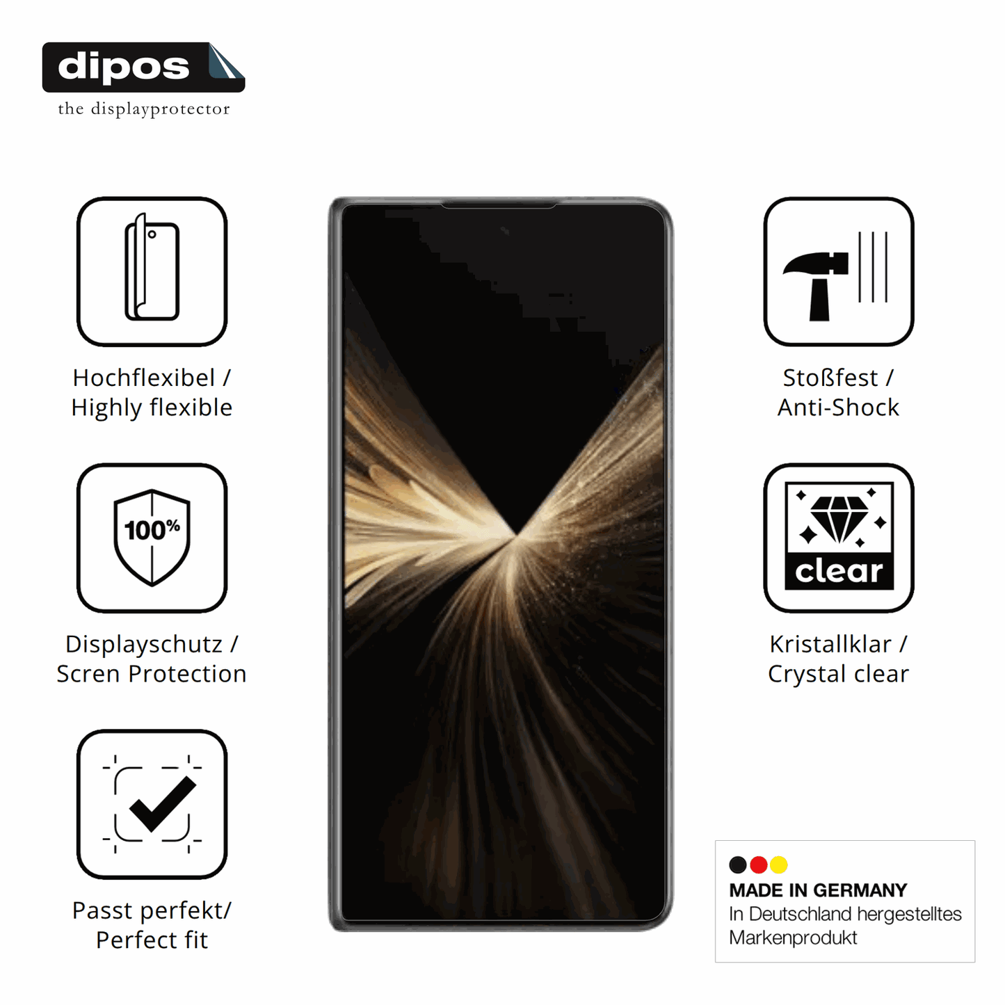 2x 3D Full Cover Schutzfolie für Honor Magic V5 Aussenseite