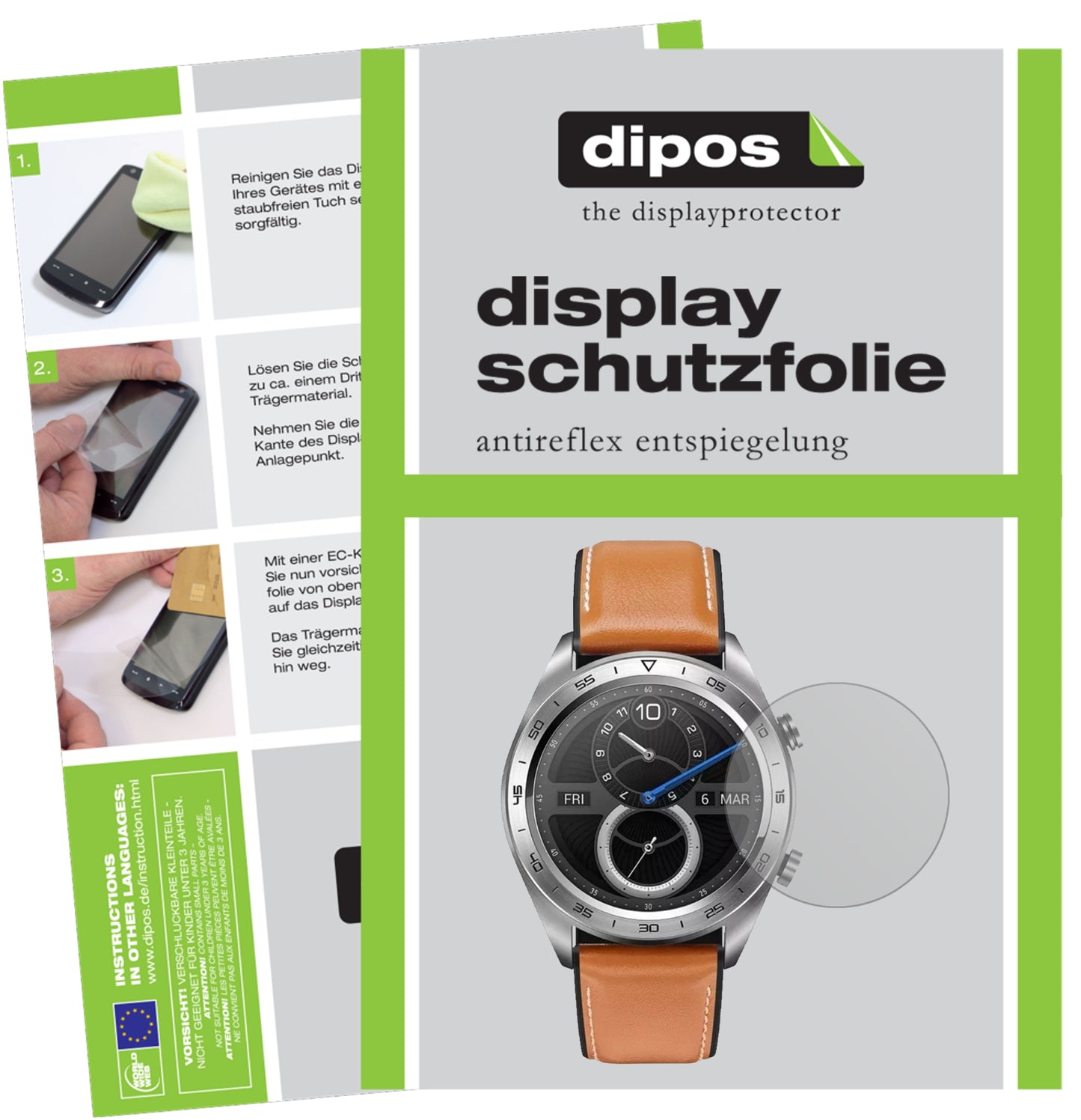 Mattes Panzerglas: Entspiegelte, dünne Folie, Fingerabdruckresistenz und Bildschirmschutz für Honor-Watch Magic