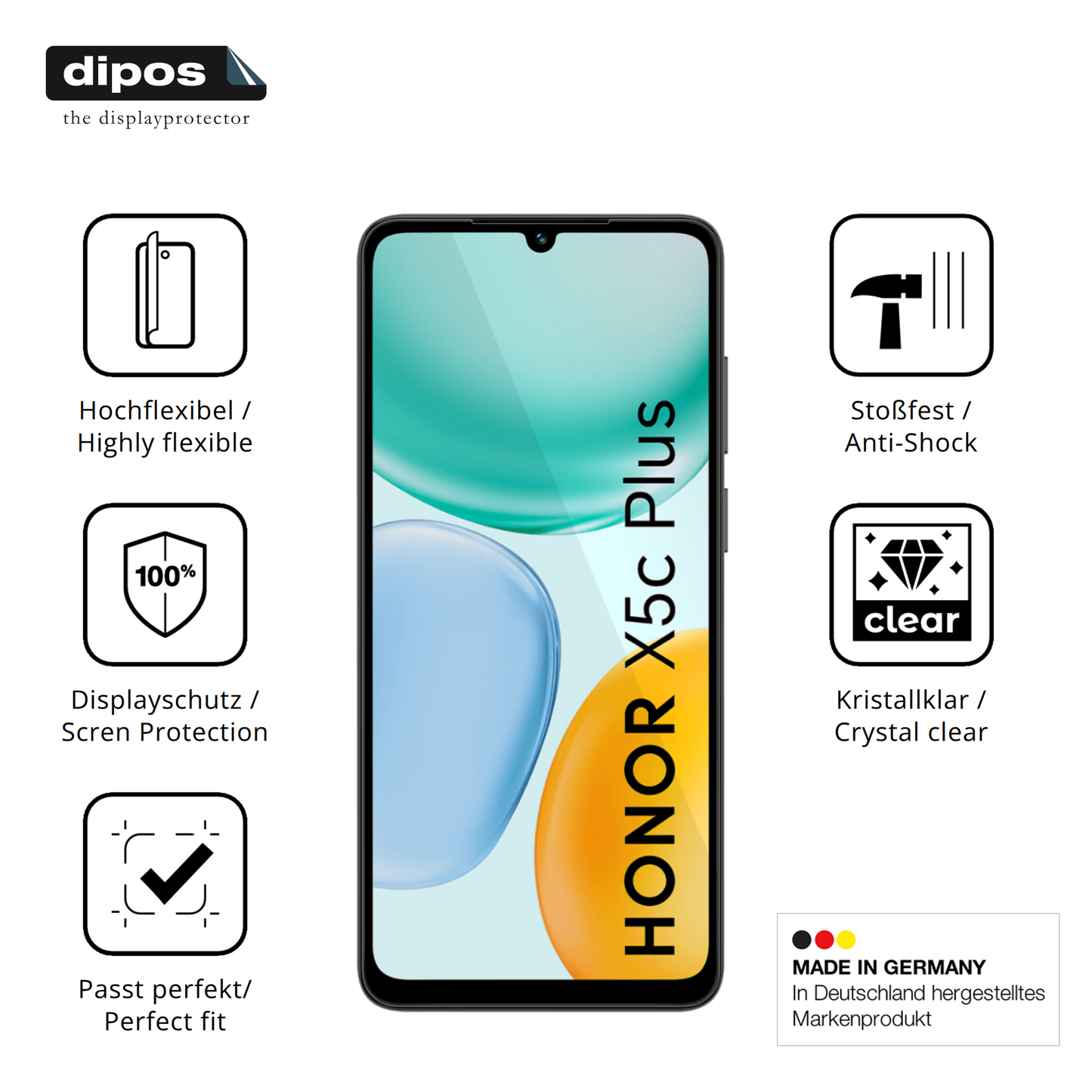 Displayschutz hergestellt in Deutschland, höchste Qualität made in Germany