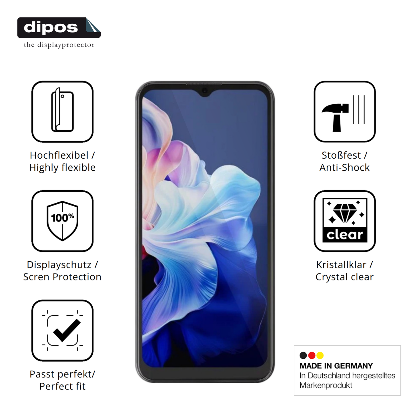 Displayschutz hergestellt in Deutschland, höchste Qualität made in Germany