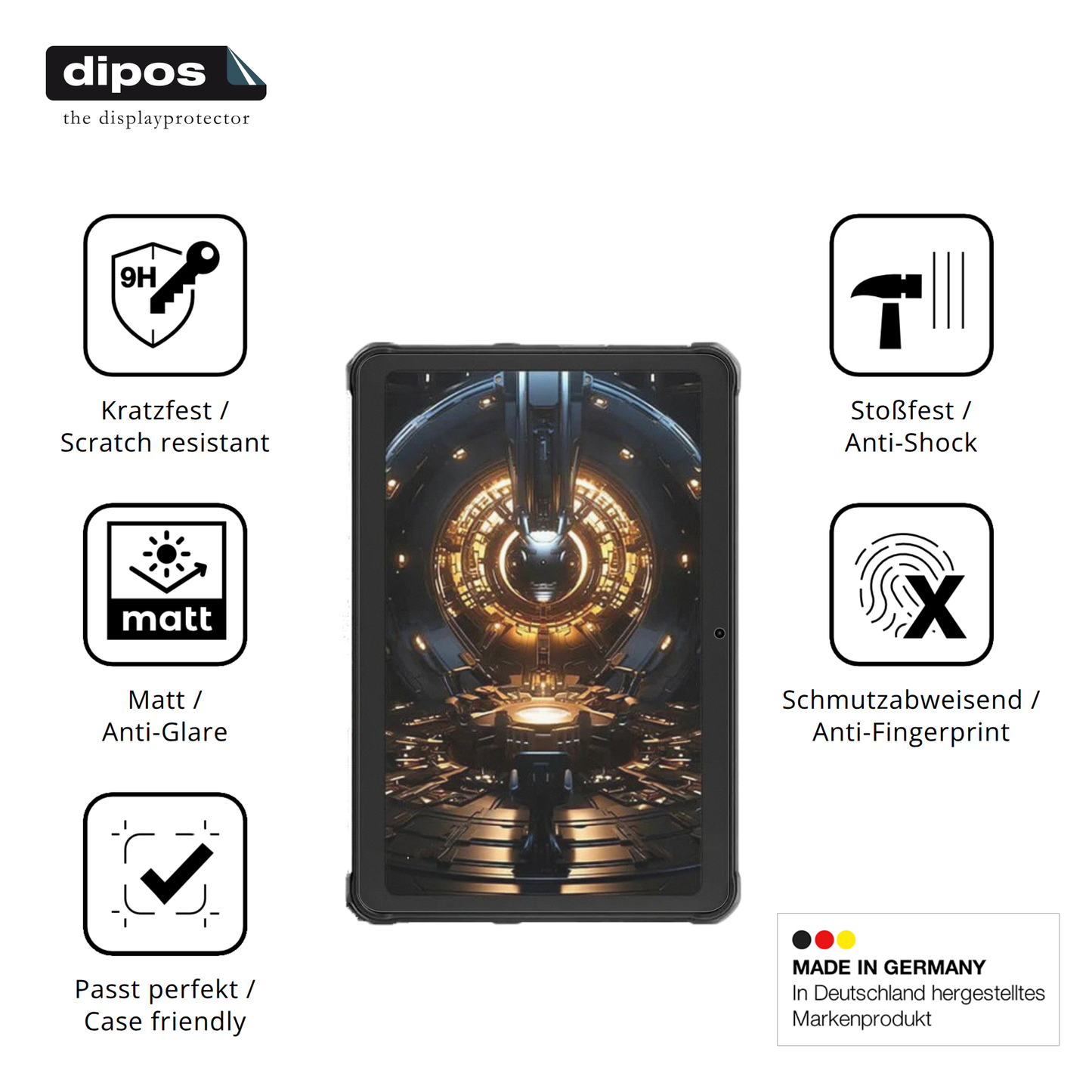 Displayschutz hergestellt in Deutschland, höchste Qualität made in Germany