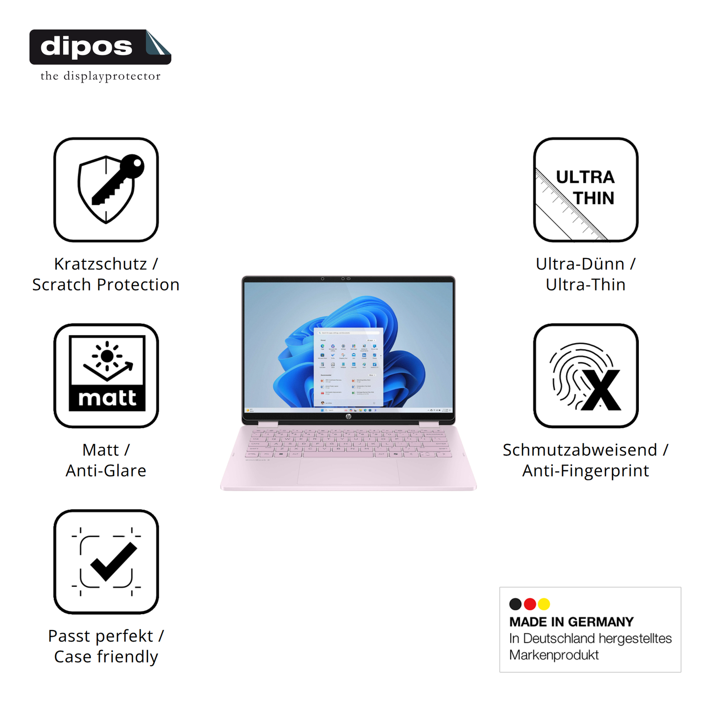 Displayschutz hergestellt in Deutschland, höchste Qualität made in Germany