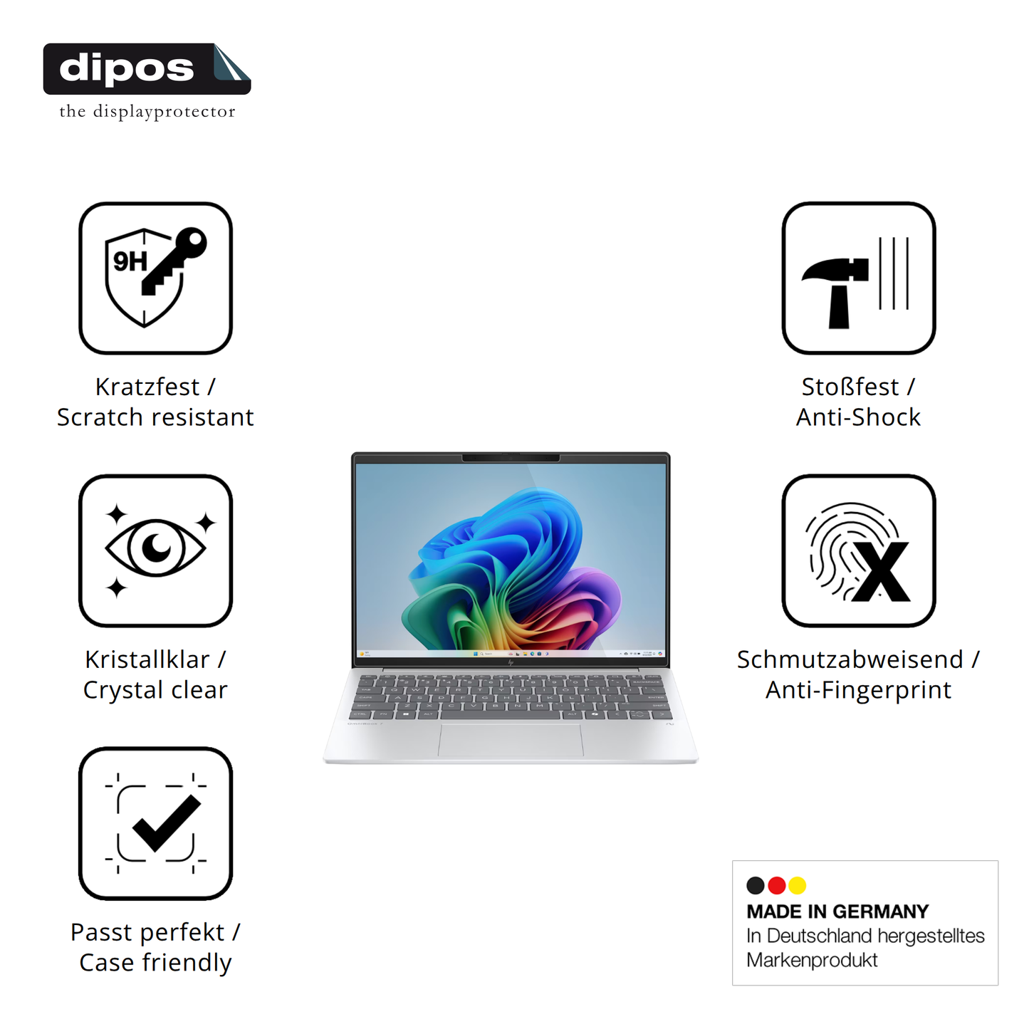 Displayschutz hergestellt in Deutschland, höchste Qualität made in Germany