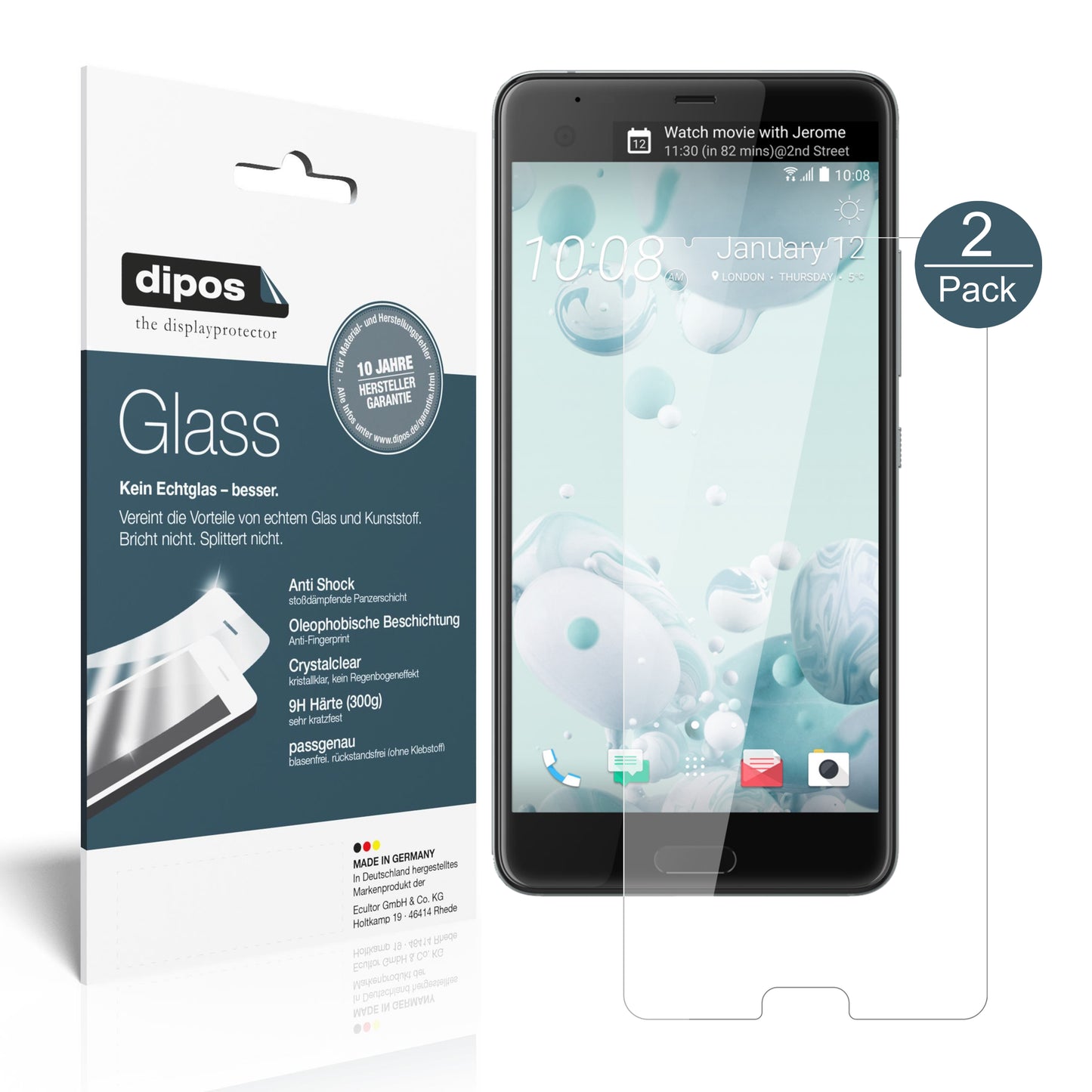 Perfekte Passform und ultimative Qualität: Unser 9H Panzerglas bietet Schutz für HTC-U Ultra