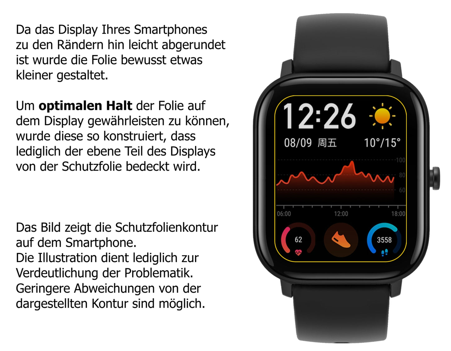 Blickschutzfolie für Huami Amazfit GTS matt Schutzfolie Privacy