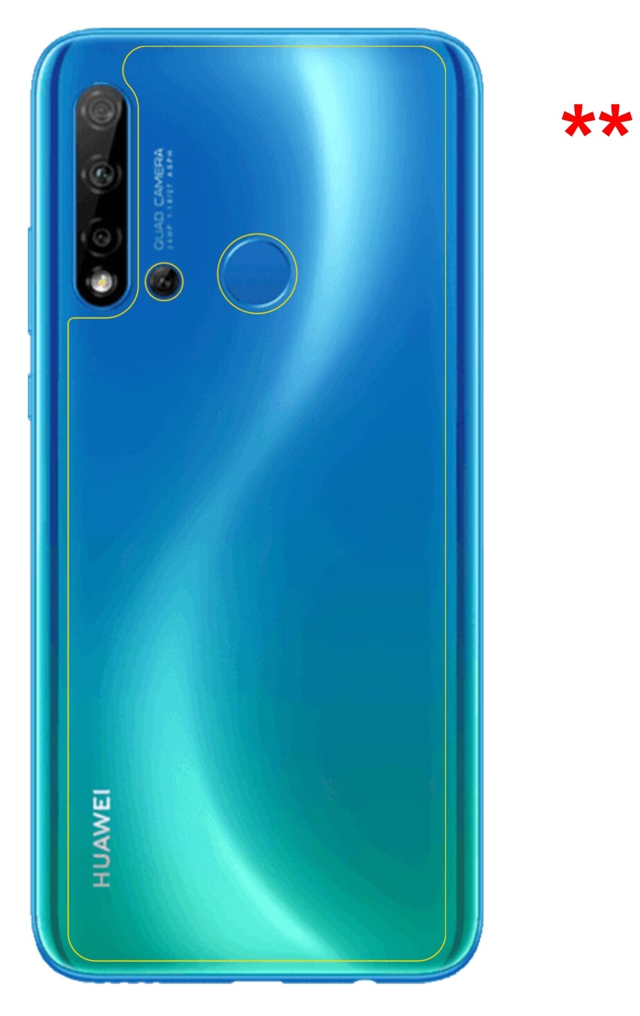 Dünne und klare Folie passend zugeschnitten für Huawei P20 lite (2019) Rückseite