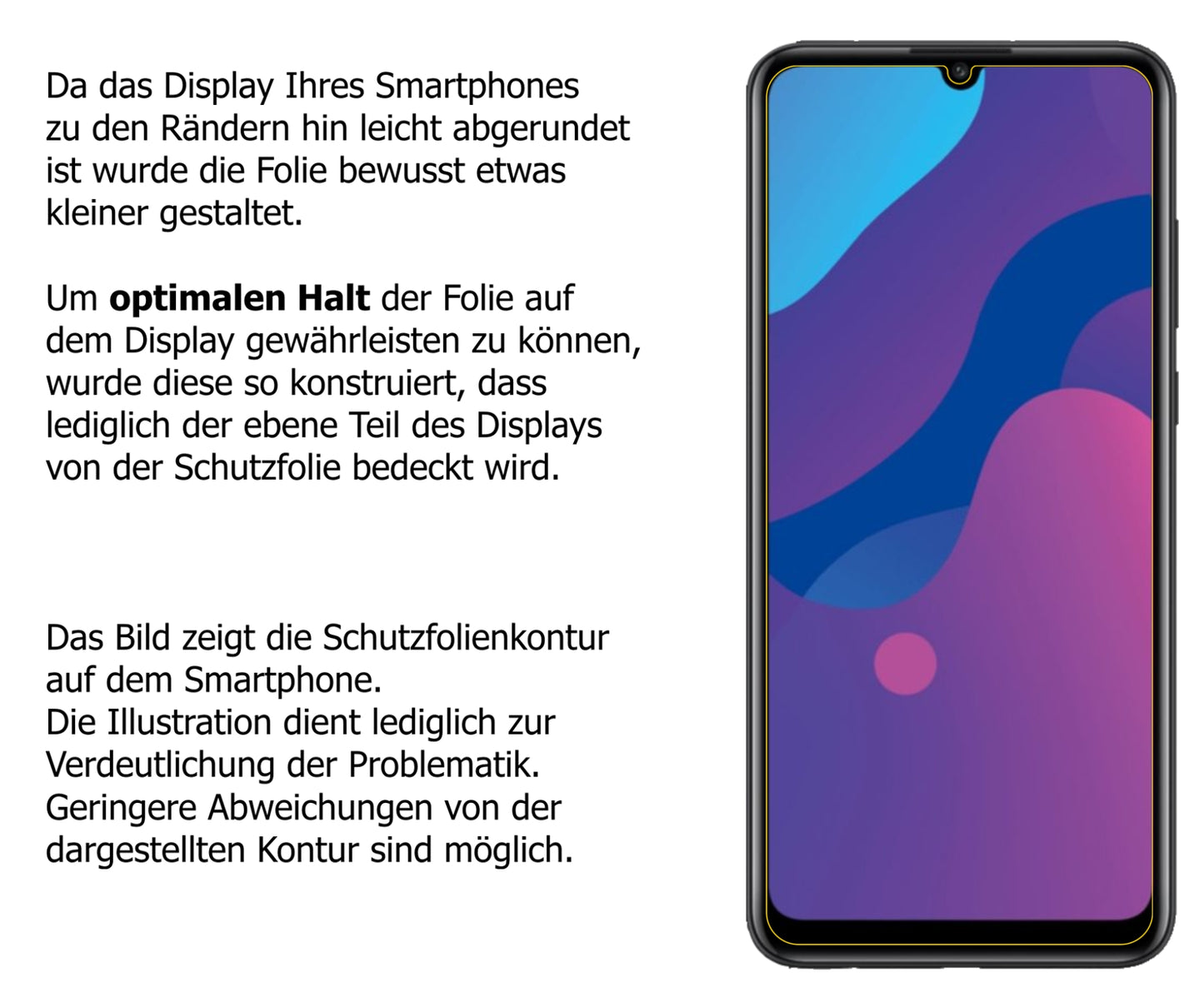 Blickschutzfolie für Huawei Enjoy 10e matt Schutzfolie Privacy