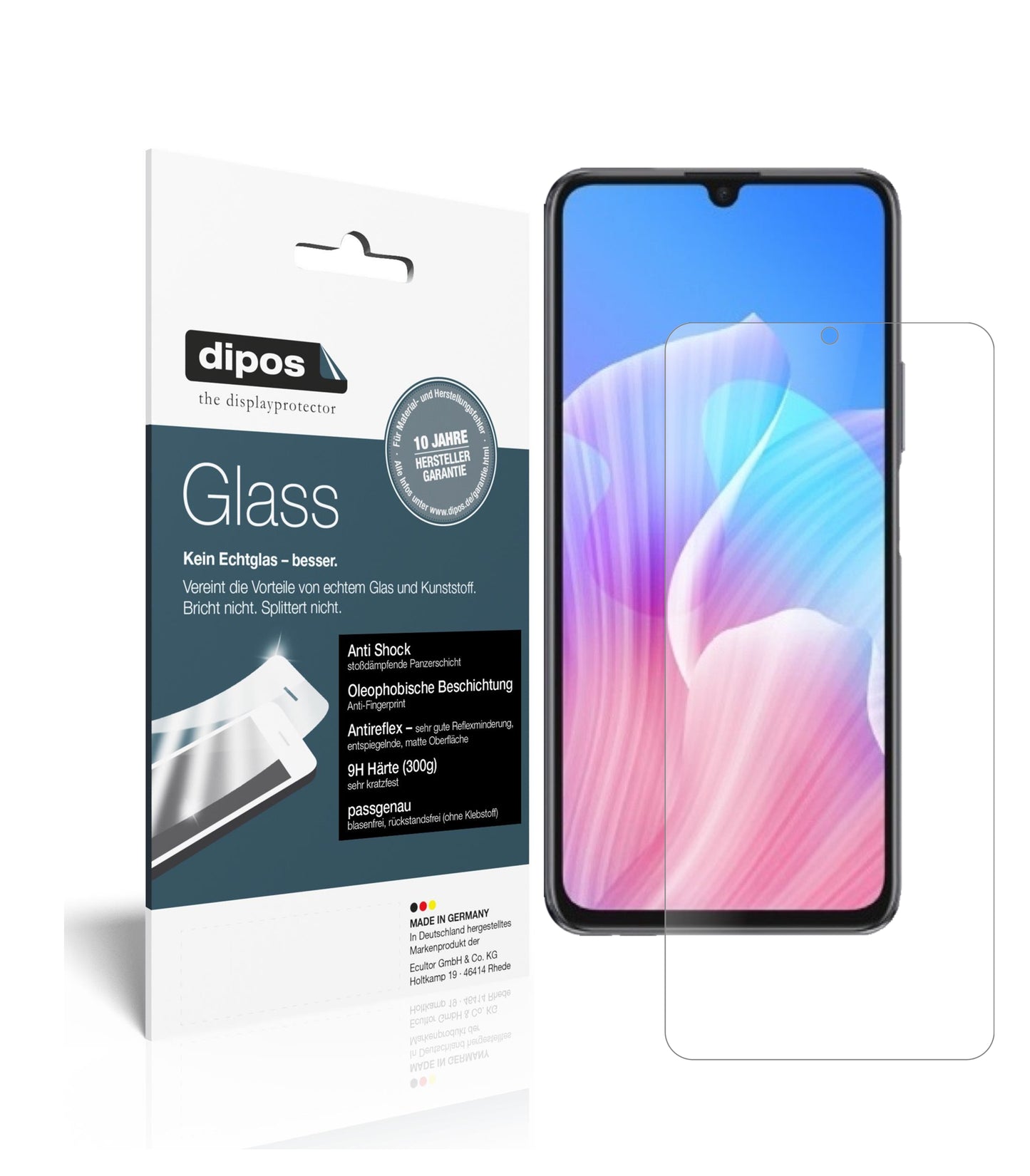 Mattes Panzerglas: Schutz vor Brüchen, Fingerabdrücken und Bildschirmblendung für Huawei-Enjoy 20 Plus