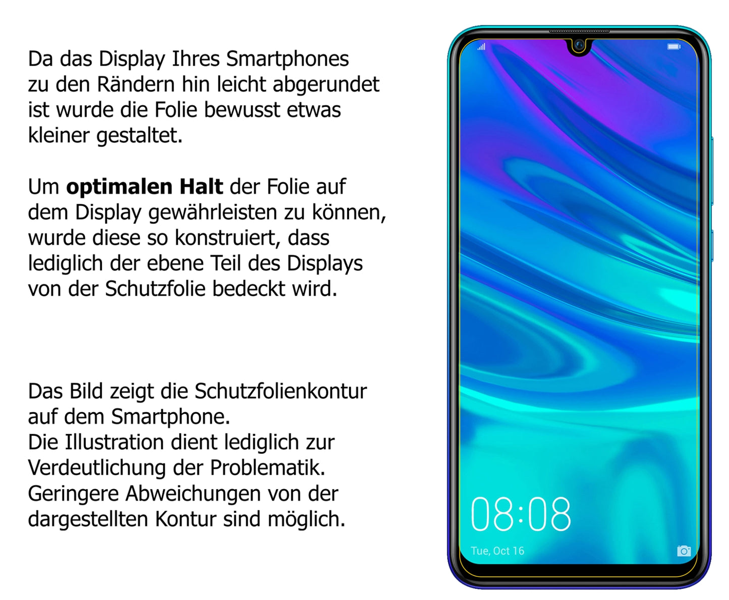 2x Schutzfolie klar für Huawei Enjoy 9S Display-Schutzfolie