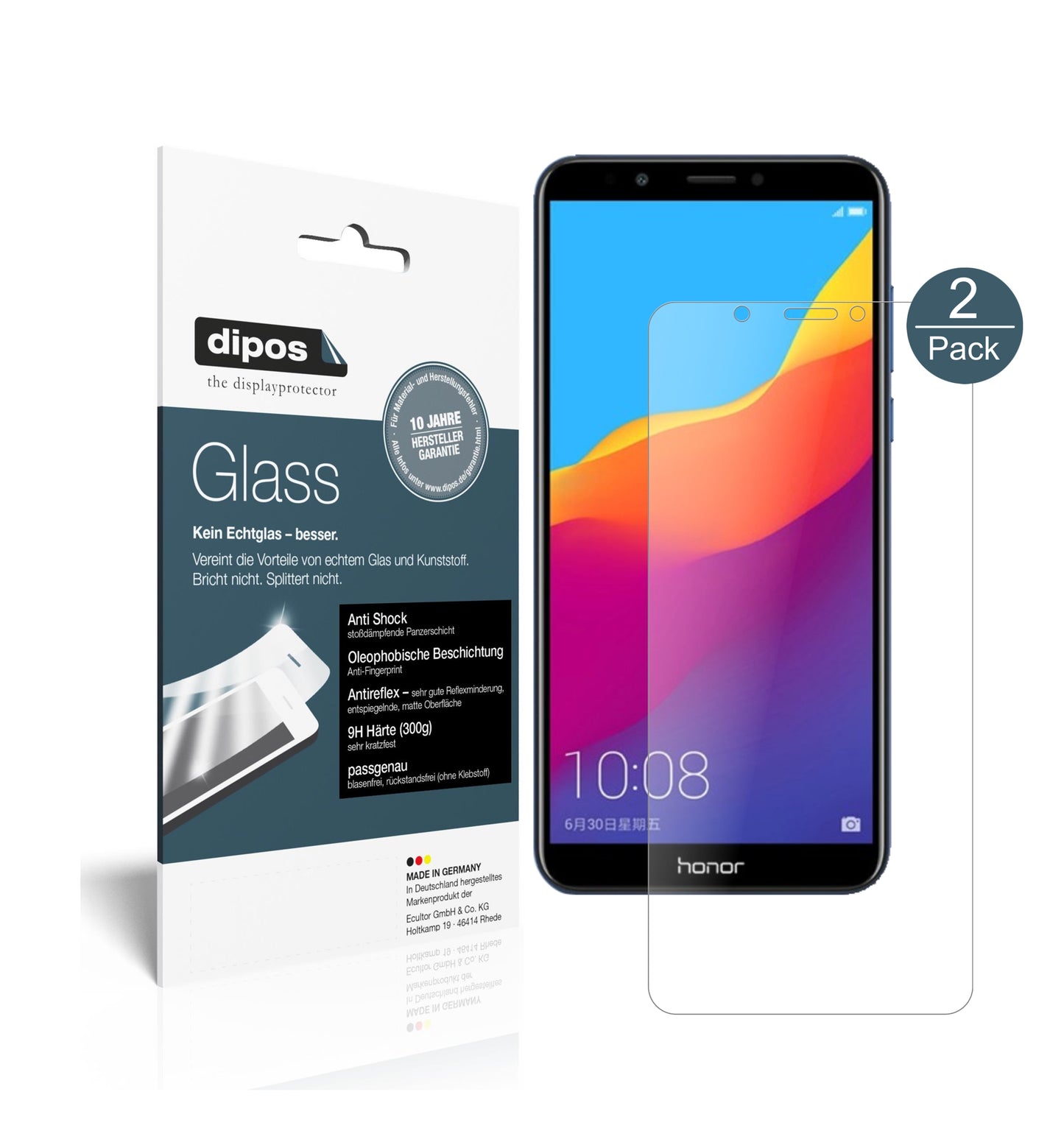 Mattes Panzerglas: Schutz vor Brüchen, Fingerabdrücken und Bildschirmblendung für Huawei-Honor 7C