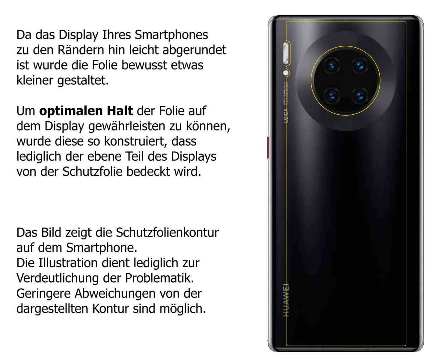 2x Schutzfolie matt für Huawei Mate 30 Pro Rückseite Display-Schutzfolie
