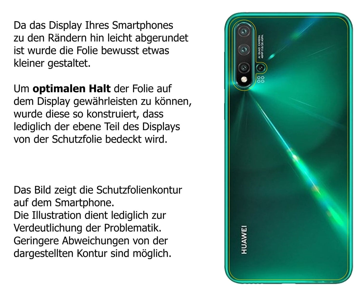 Dünne und klare Folie passend zugeschnitten für Huawei nova 5 Pro Rückseite