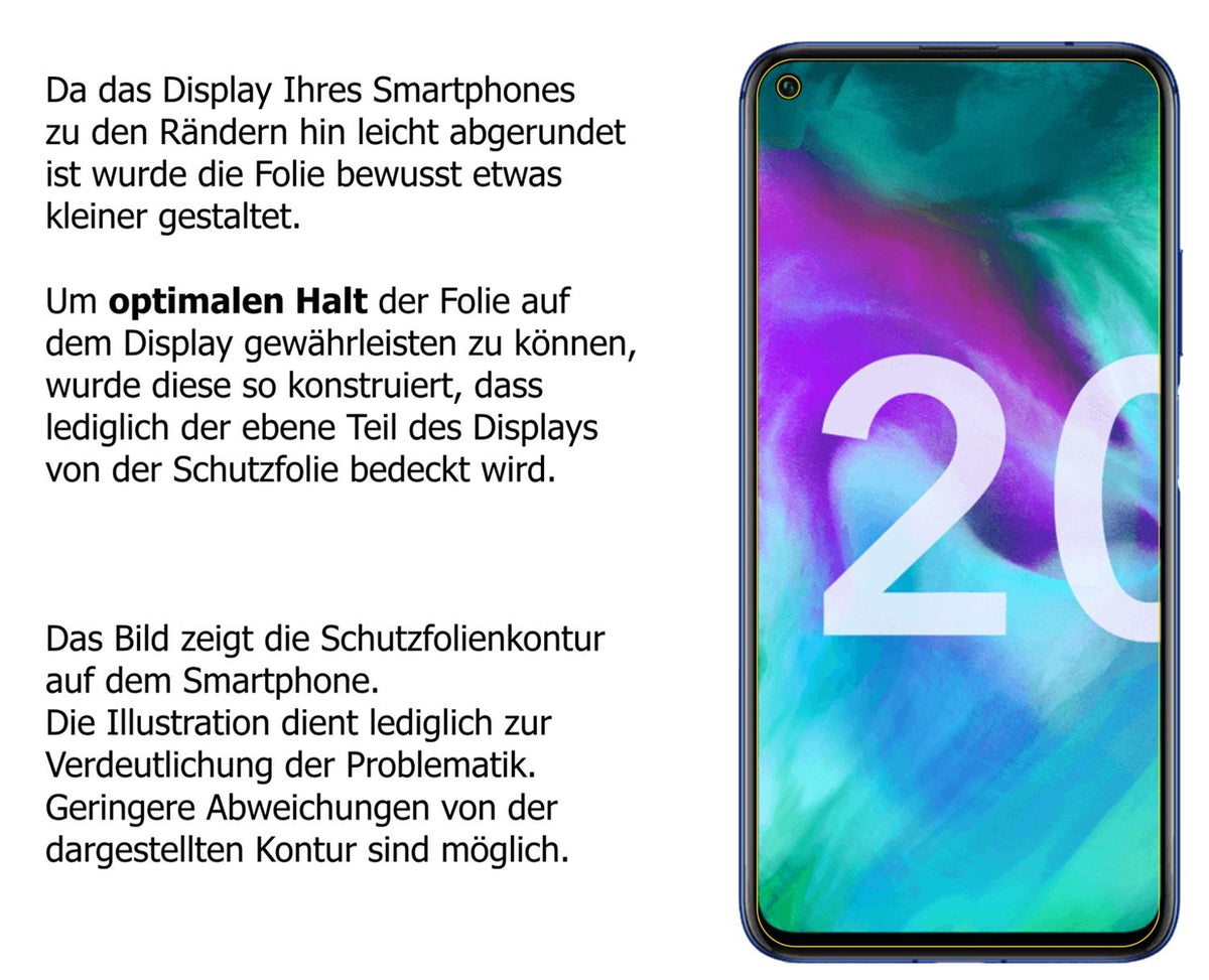 Blickschutzfolie für Honor 20S matt Schutzfolie Privacy