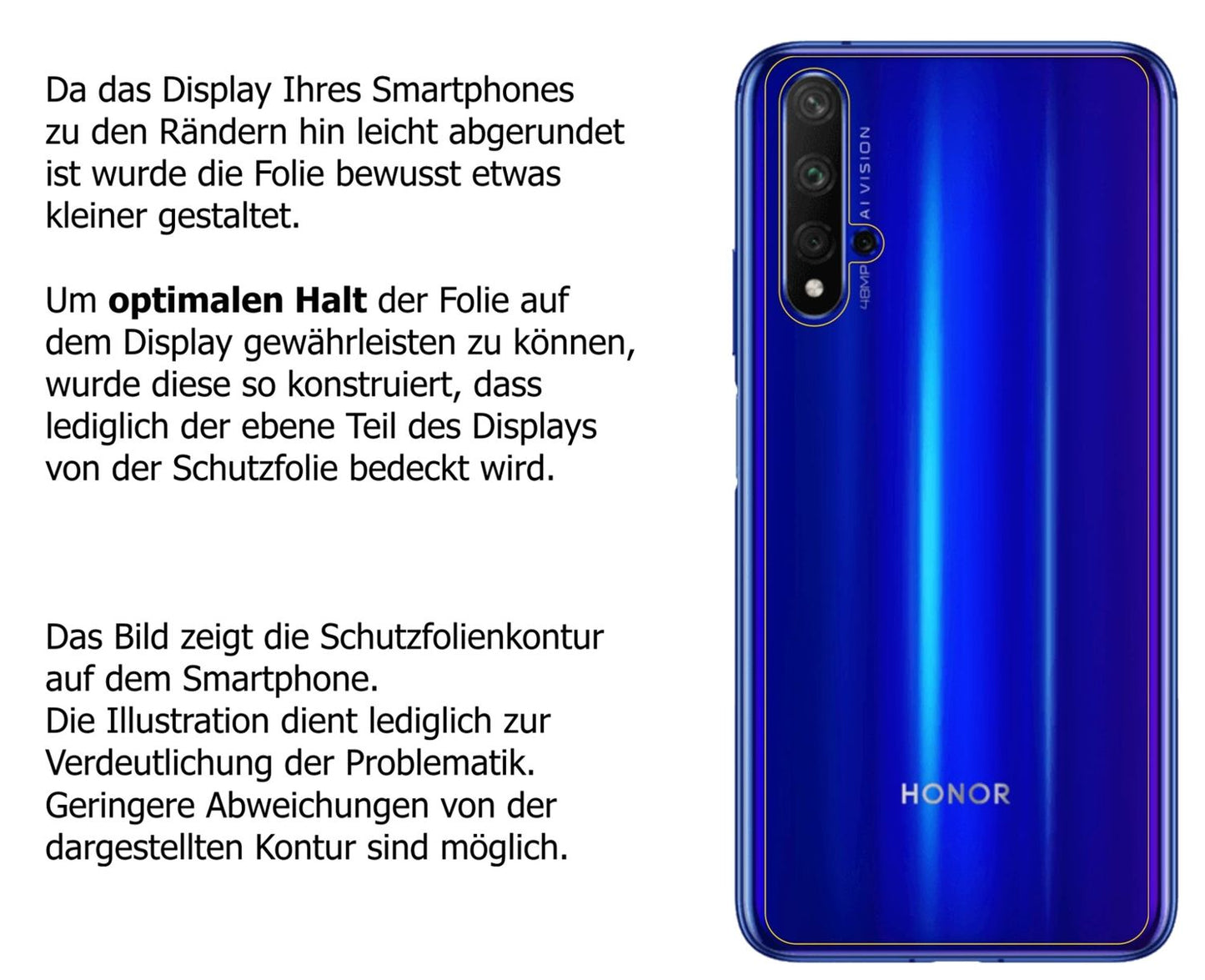 Schutzfolie mit optimaler Passform, zur Verwendung mit Hüllen geeignet